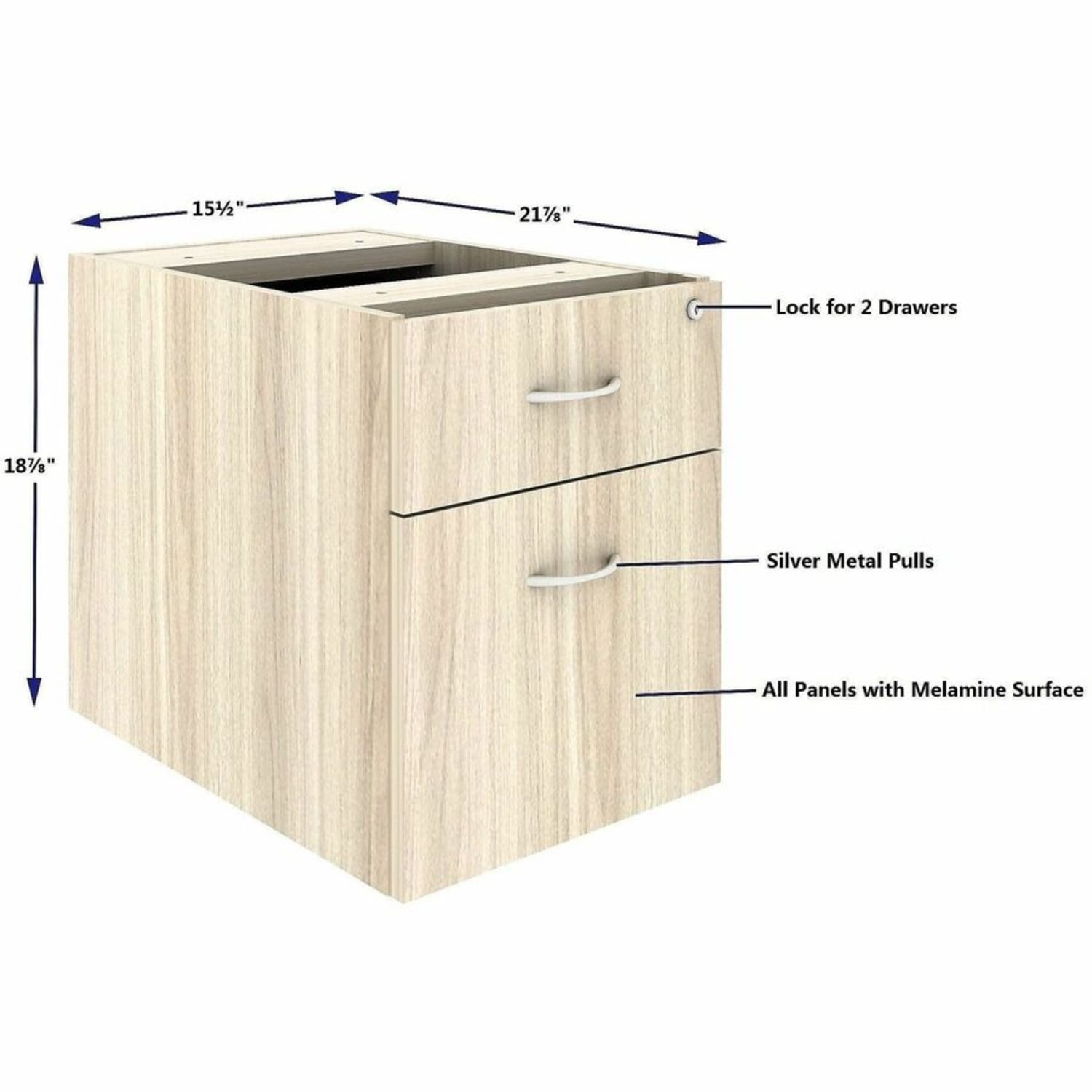 Lorell Essentials Fixed Hanging File Pedestal, 66330 - Image 6