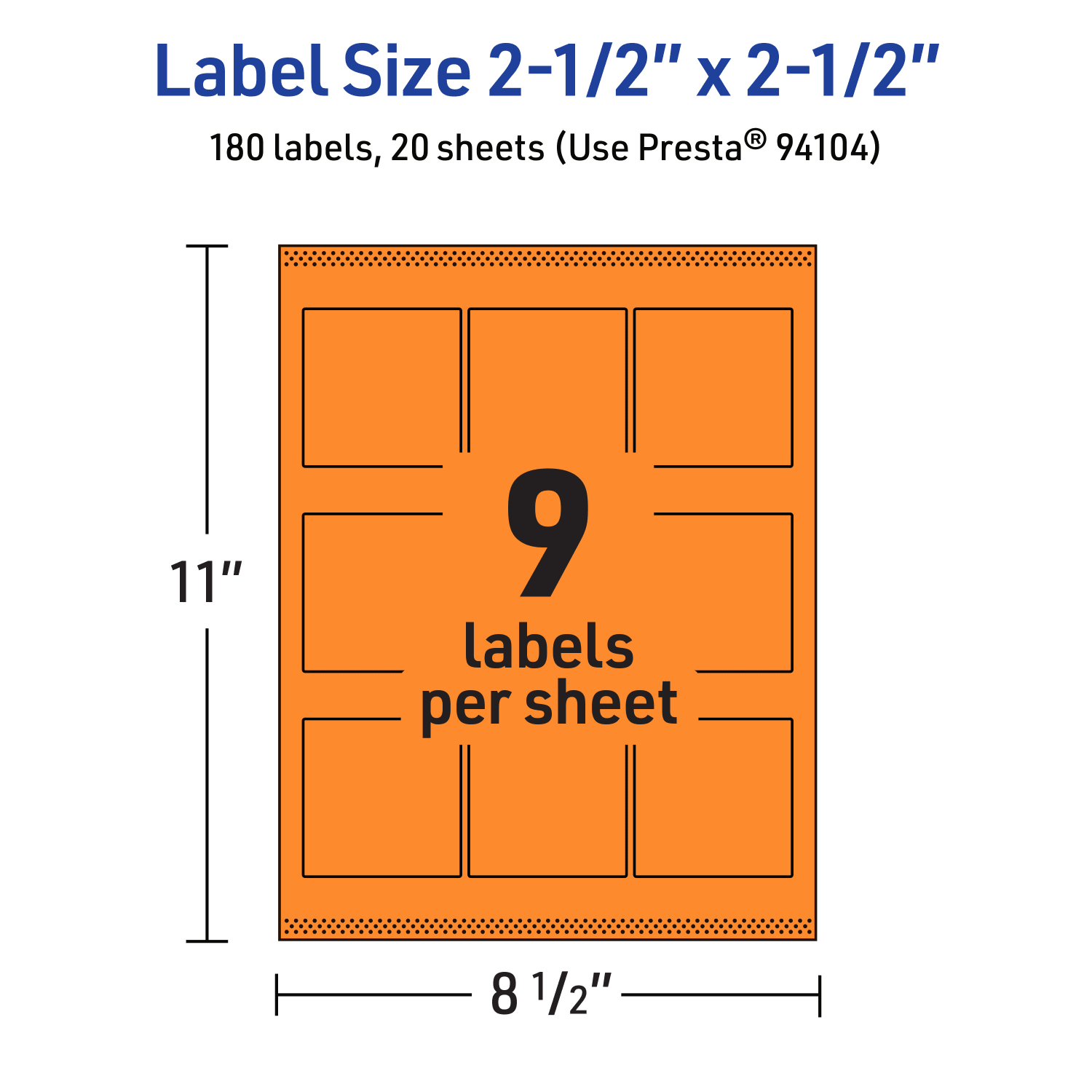 Avery Printable Labels With Sure Feed Technology, 94104-BOP20, Square, 2-1/2in x 2-1/2in, Matte Bright Orange, Pack of 180 - Image 6