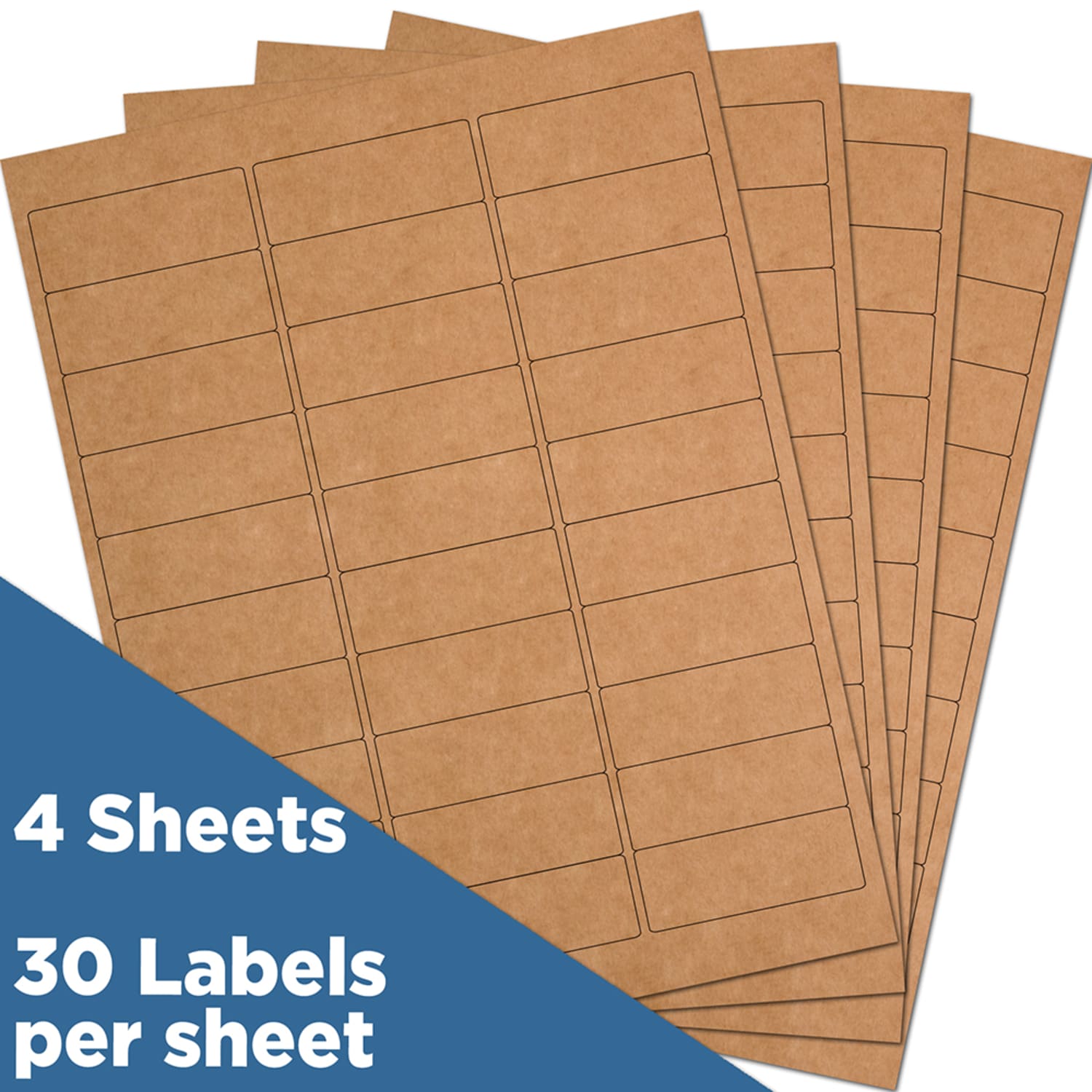 JAM Paper Mailing Address Labels, Rectangle, 2 5/8in x 1in, Brown Kraft, Pack Of 120 - Image 3