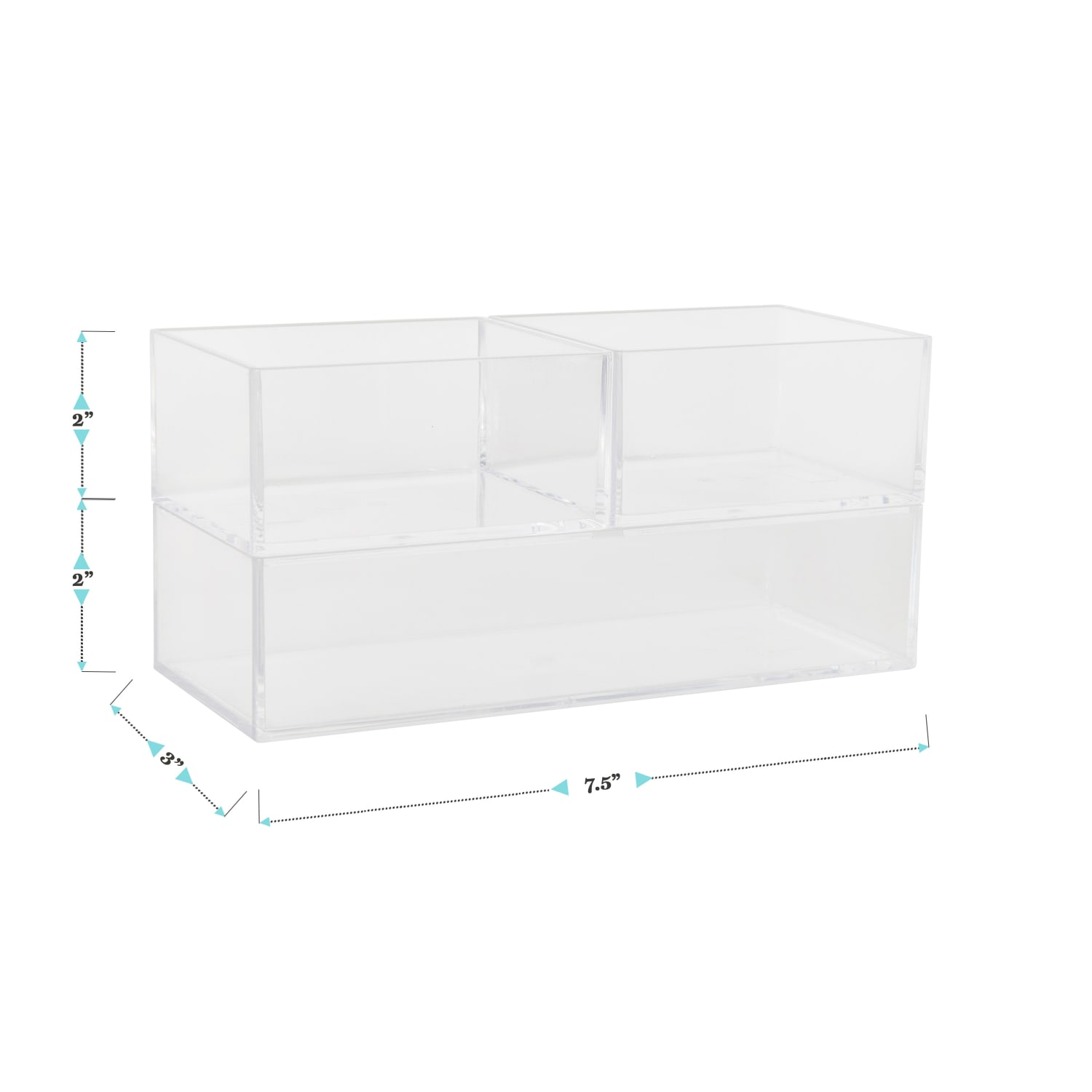 Martha Stewart Brody Stack & Slide Plastic Tray Office Desktop Organizers, 2inH x 3inW x 7-1/2inD, Clear, Set Of 3 Organizers - Image 5