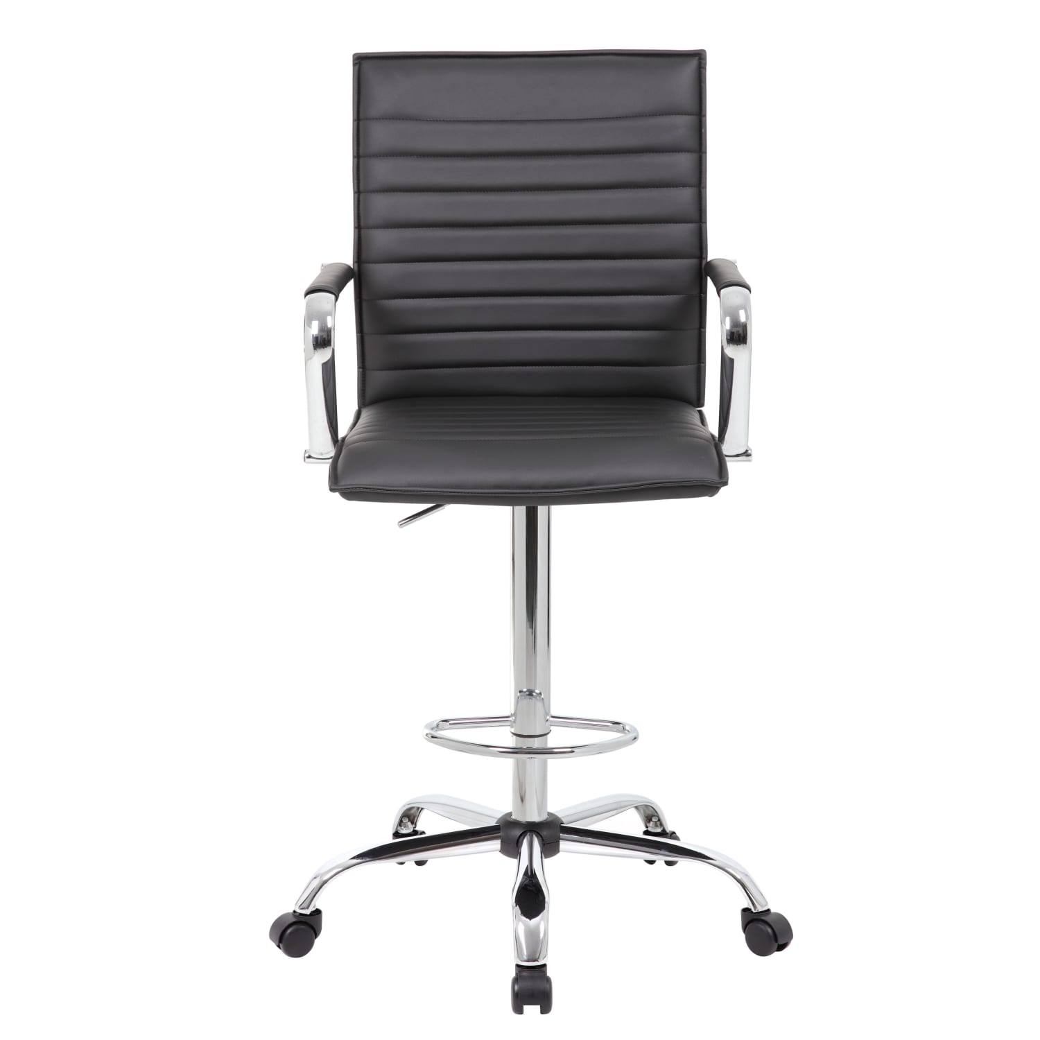 Boss Office Products Drafting Stool BlackChrome PopularChairscom