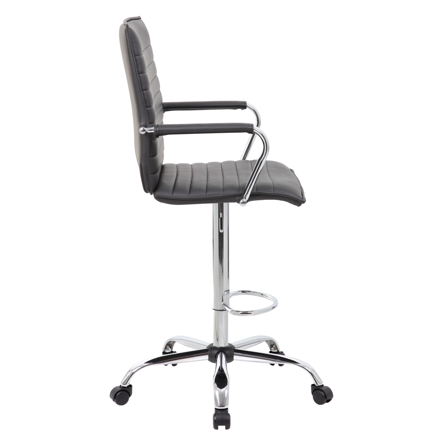Boss Office Products Drafting Stool BlackChrome PopularChairscom