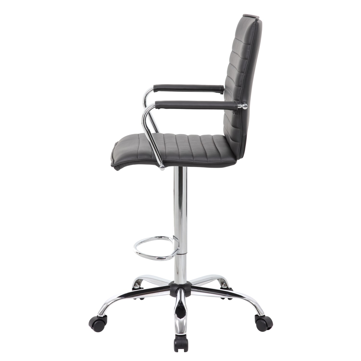 Boss Office Products Drafting Stool BlackChrome PopularChairscom