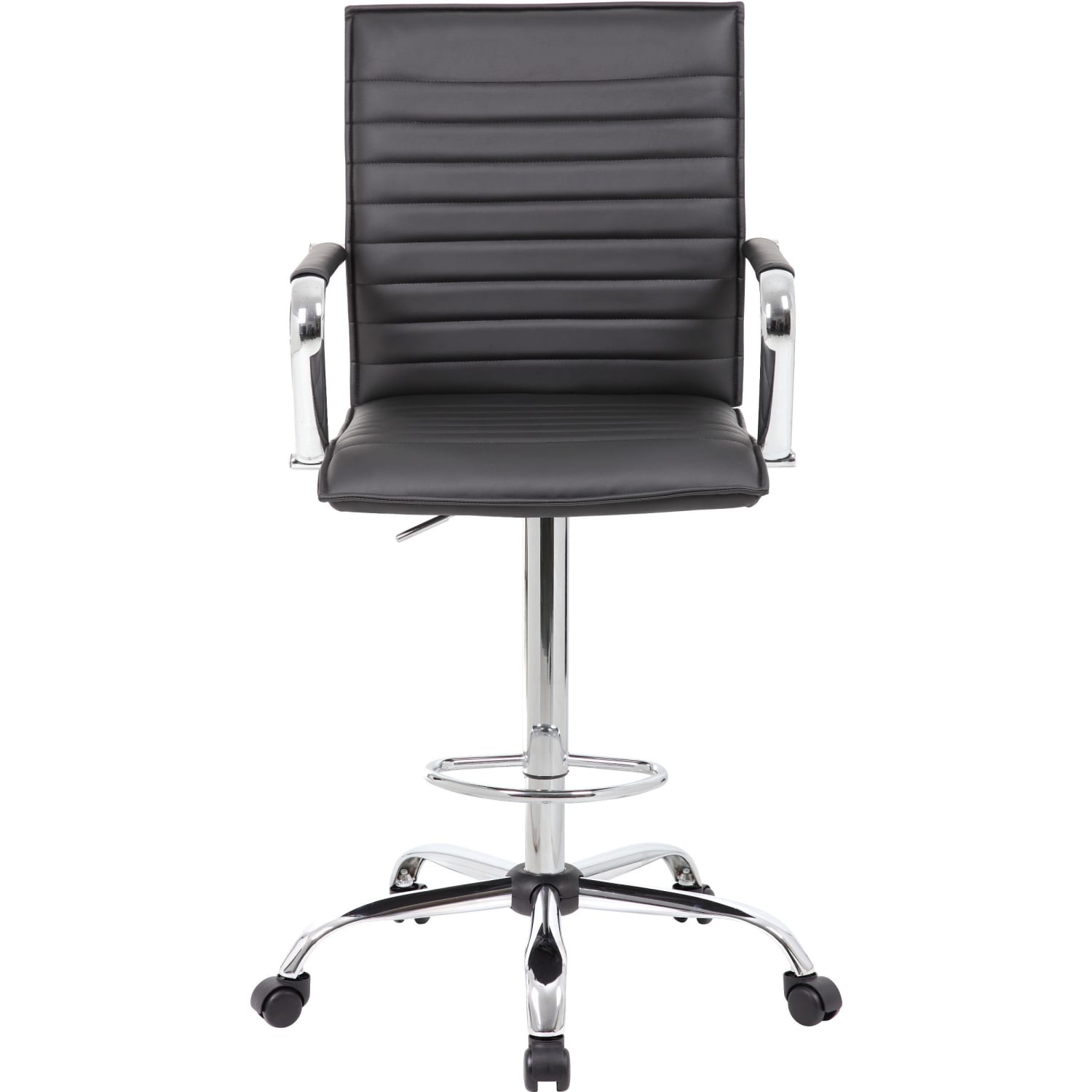 Boss Office Products Drafting Stool BlackChrome PopularChairscom