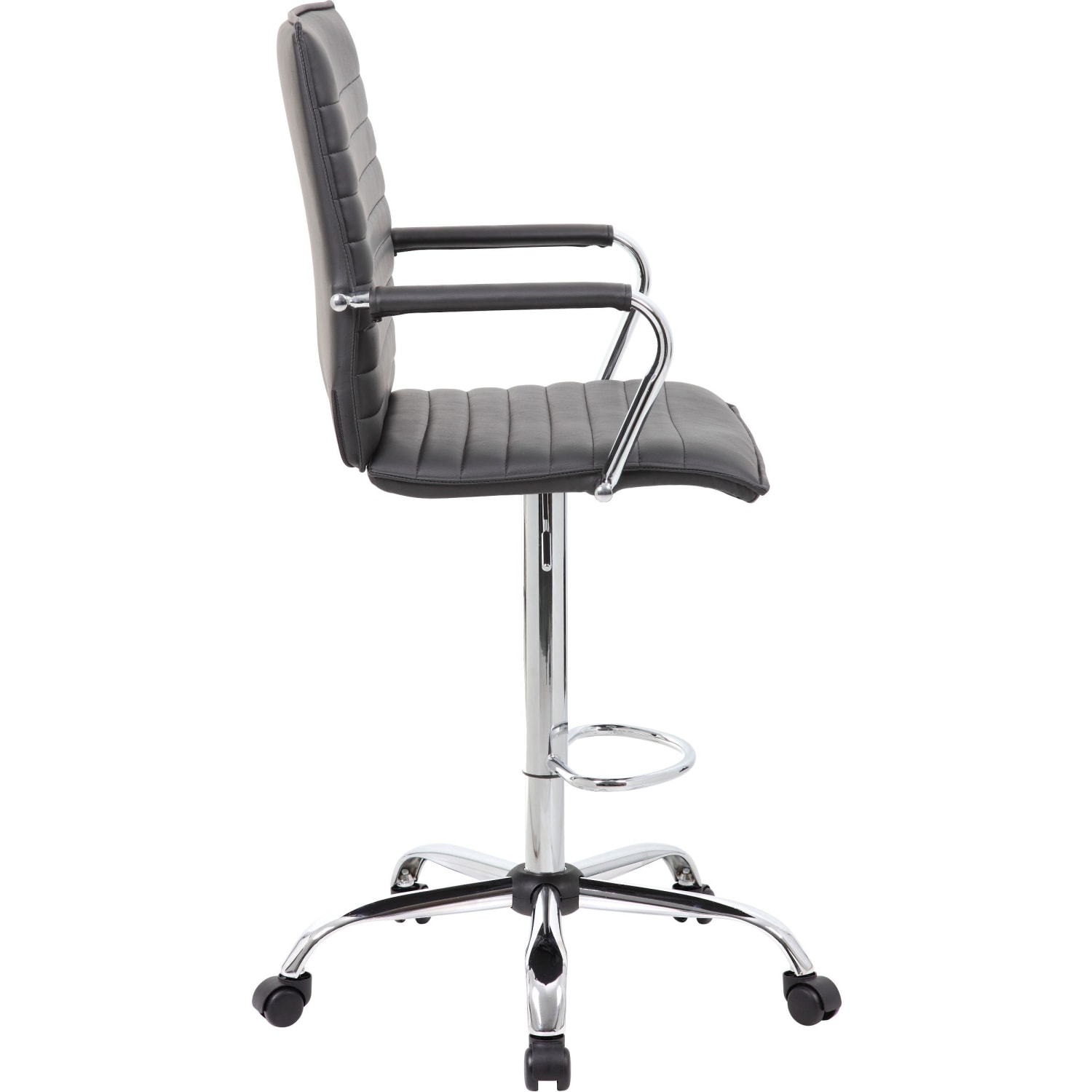 Boss Office Products Drafting Stool BlackChrome PopularChairscom