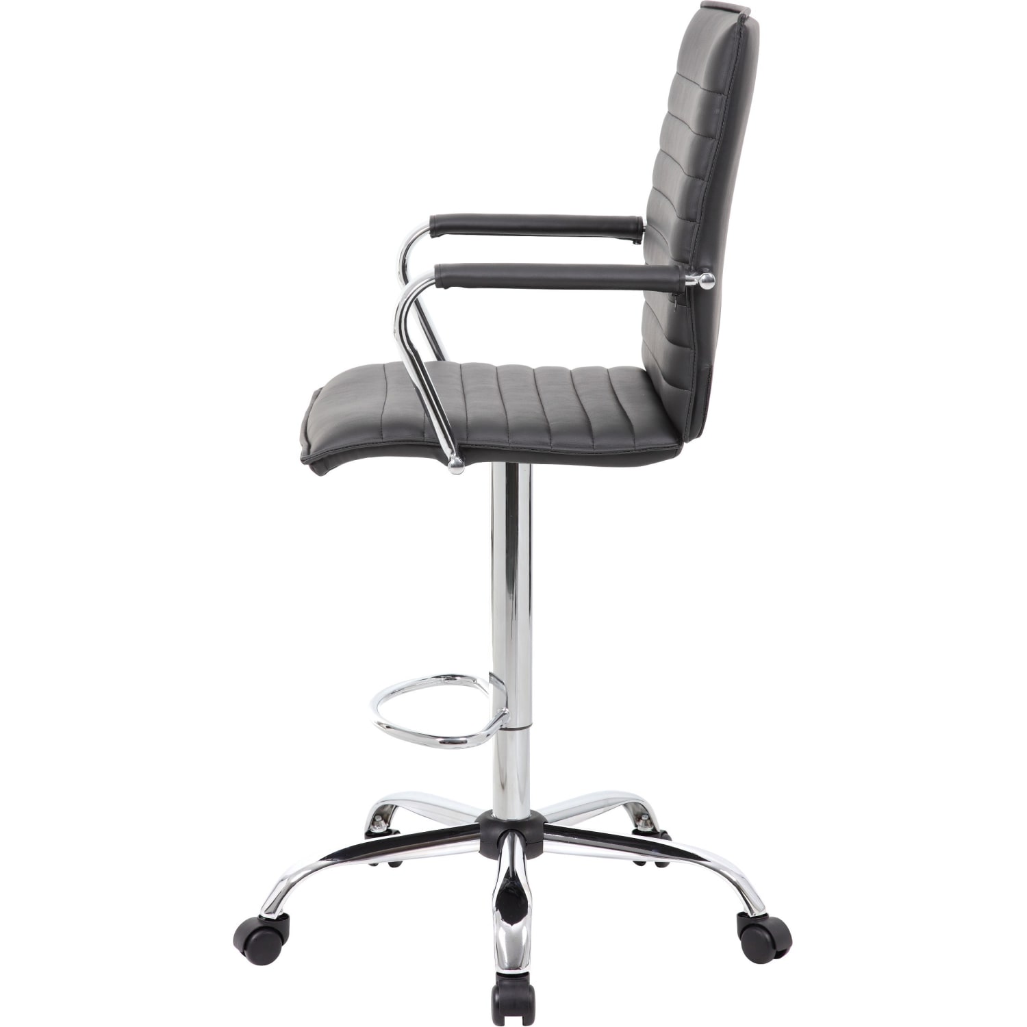 Boss Office Products Drafting Stool BlackChrome PopularChairscom