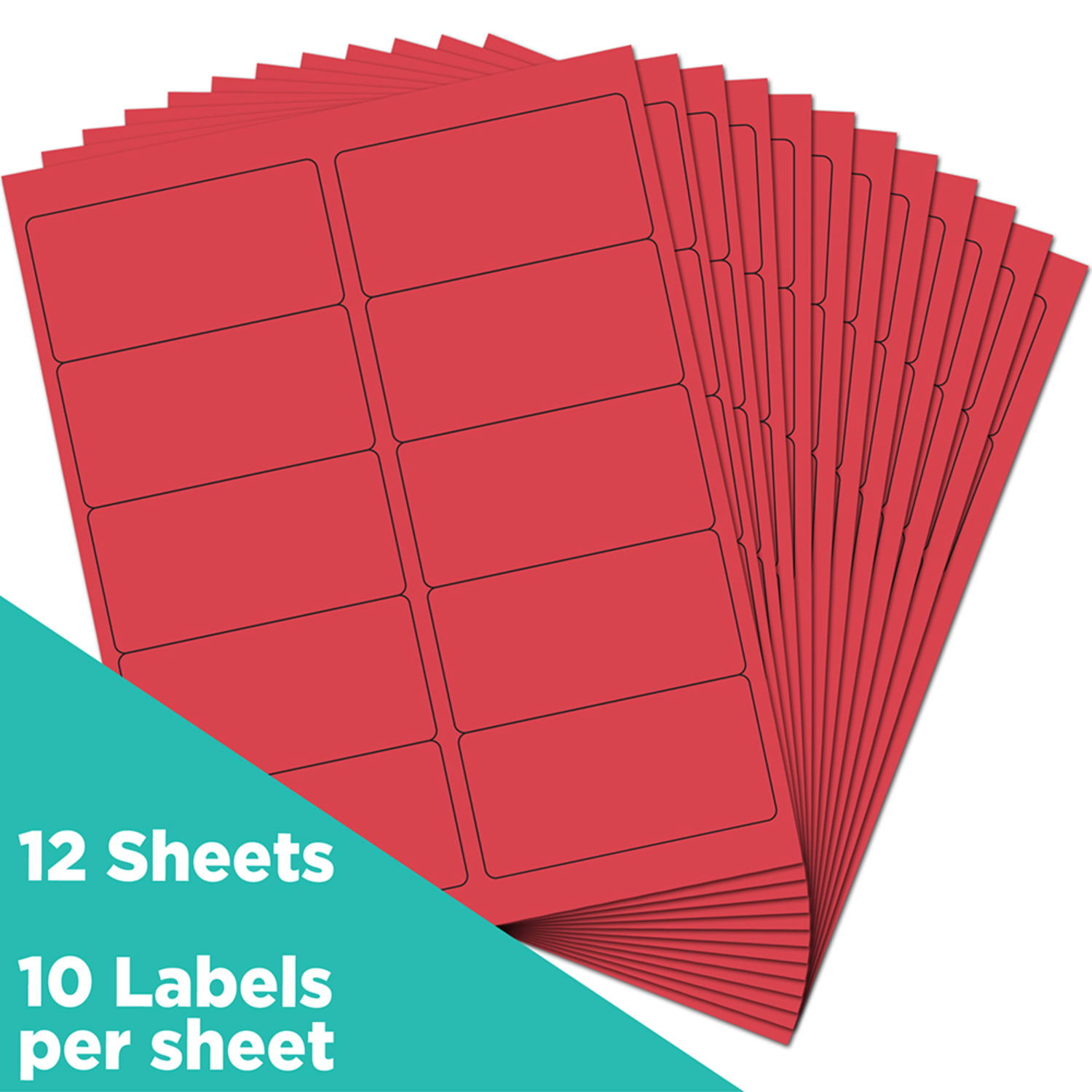 JAM Paper Mailing Address Labels, Rectangle, 2in x 4in, Red, Pack Of 120 - Image 3