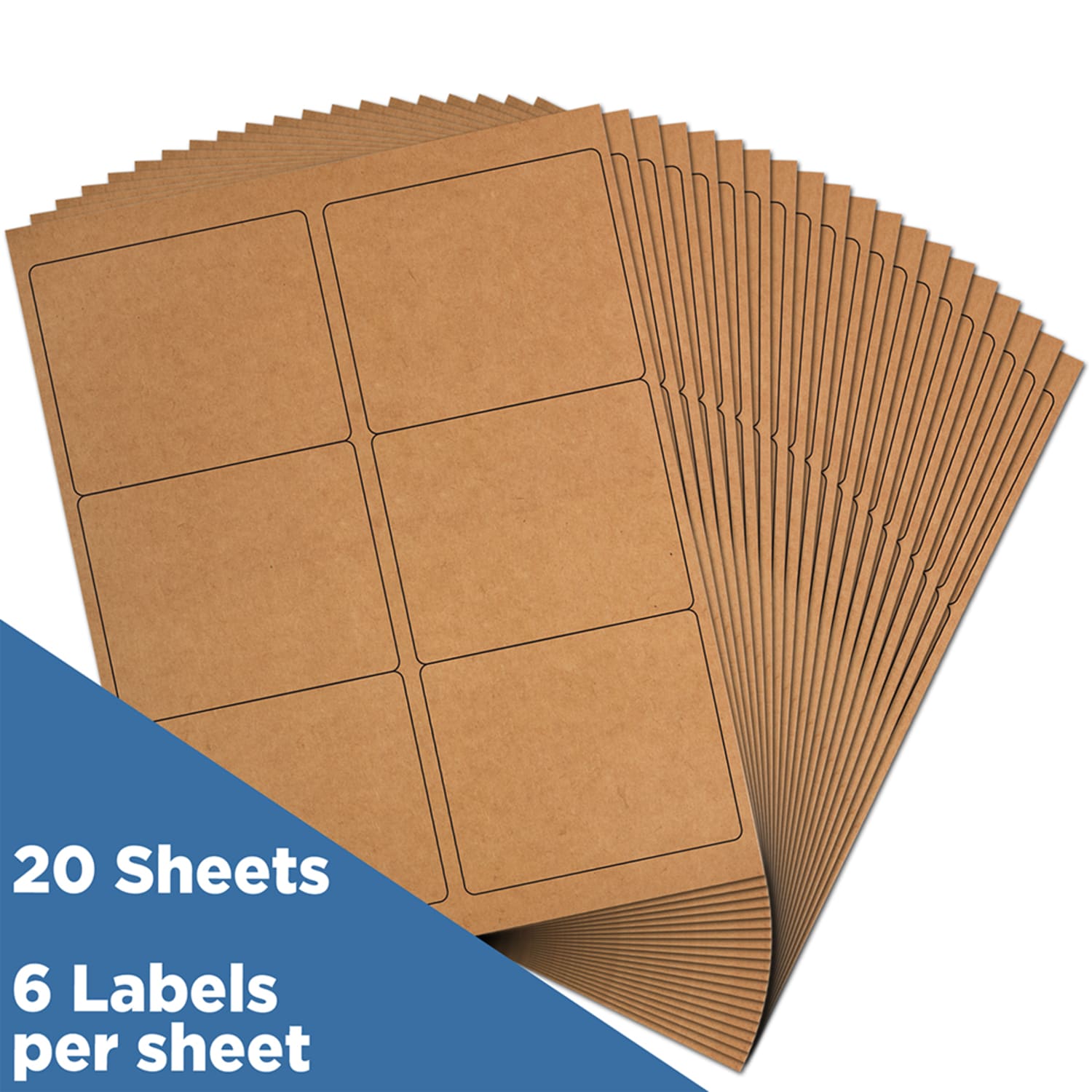 JAM Paper Mailing Address Labels, Rectangle, 3 1/3in x 4in, Brown Kraft, Pack Of 120 - Image 3