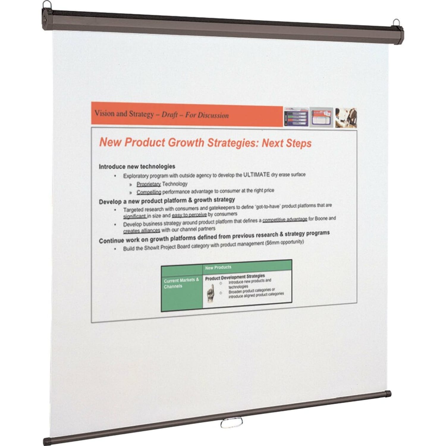 Quartet Wall/Ceiling Projector Screen, 96in x 96in, Black/Matte White - Image 5