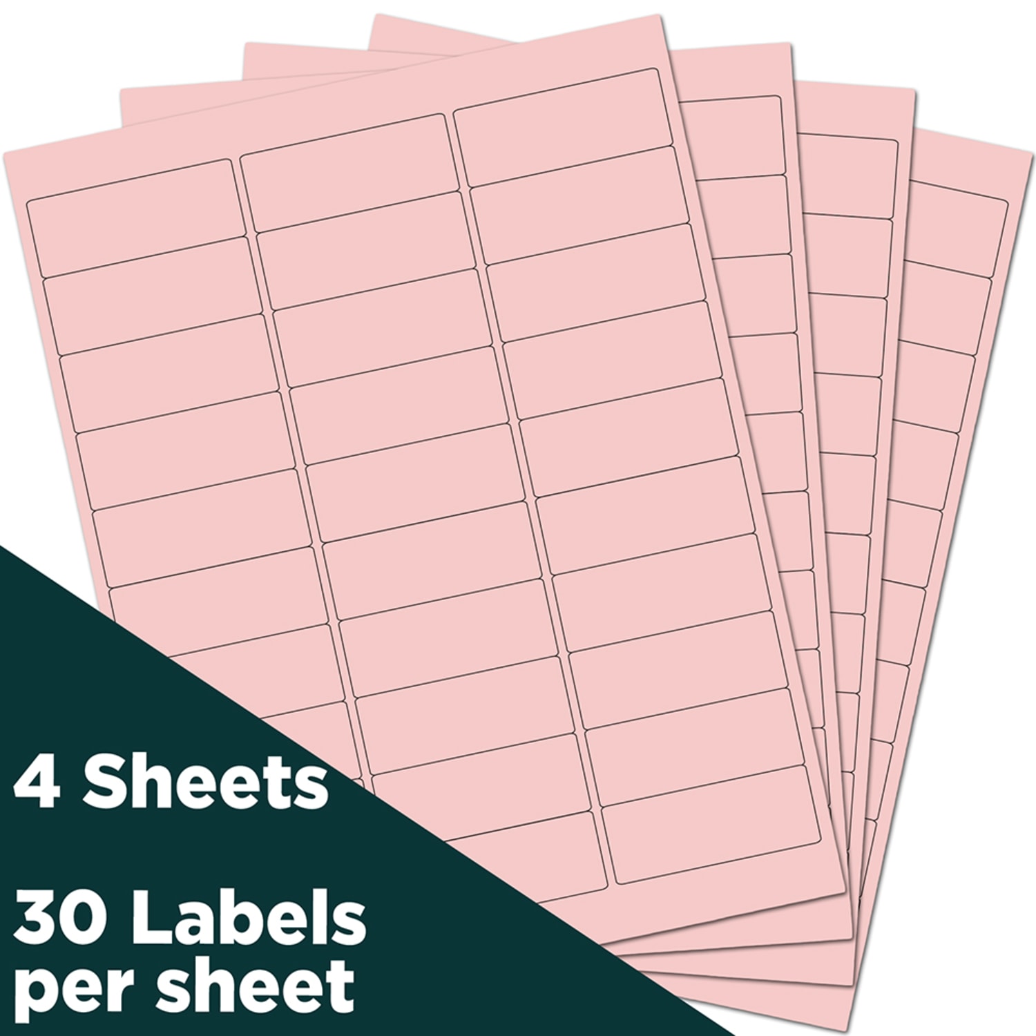 JAM Paper Mailing Address Labels, Rectangle, 2 5/8in x 1in, Baby Pink, Pack Of 120 - Image 3