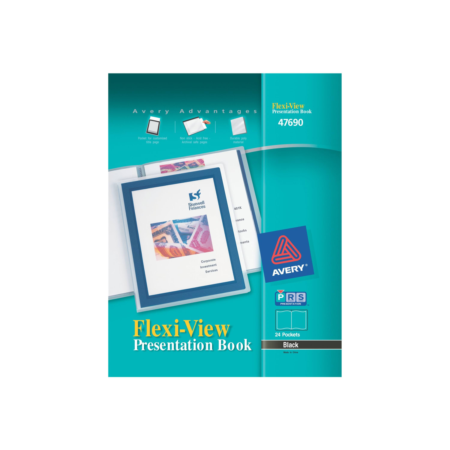 Avery Flexi-View Presentation Book, 12 Pockets, Black - Image 3