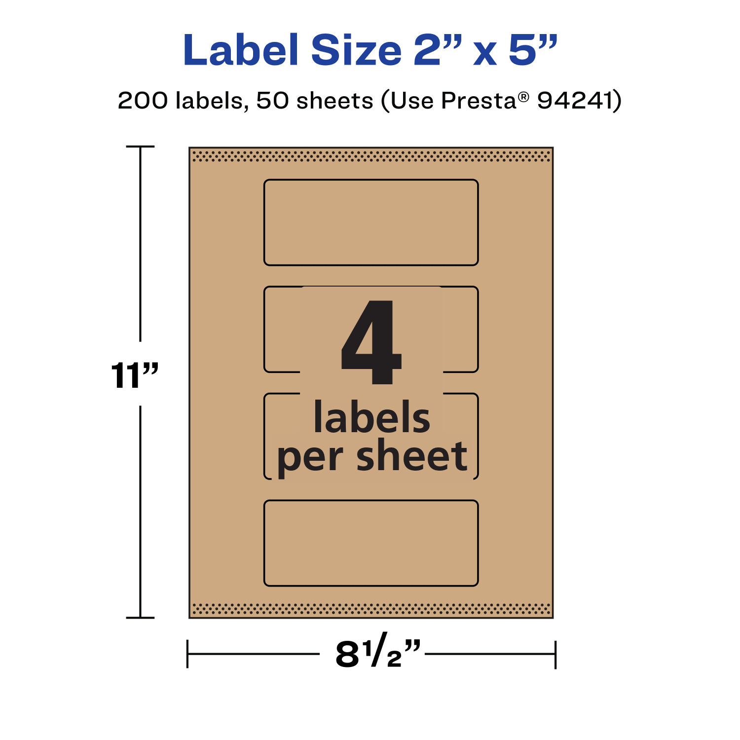 Avery Kraft Permanent Labels With Sure Feed, 94241-KMP50, Rectangle, 2in x 5in, Brown, Pack Of 200 - Image 6