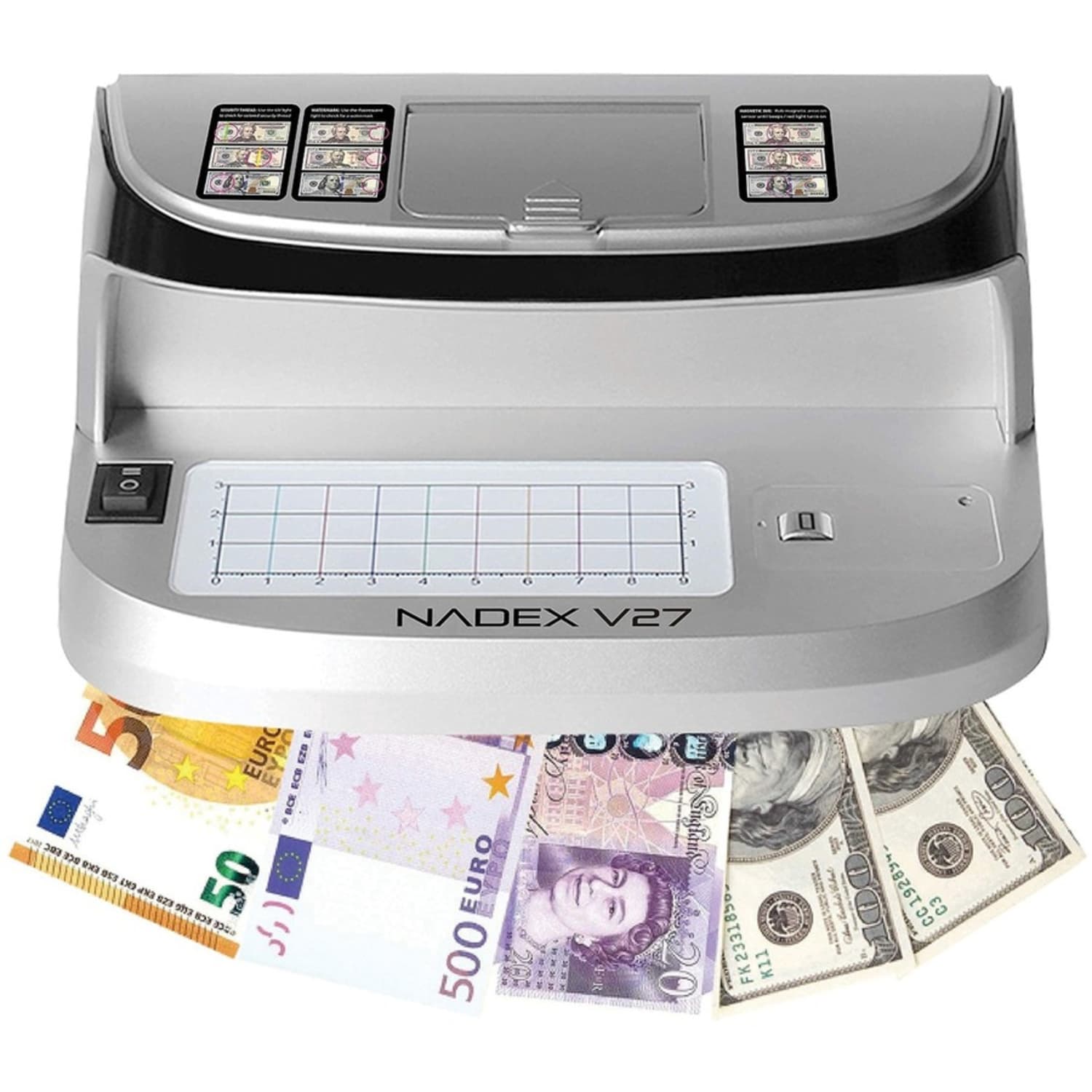 Nadex Coins V27 Desktop UV Counterfeit Detector - Silver - Image 5