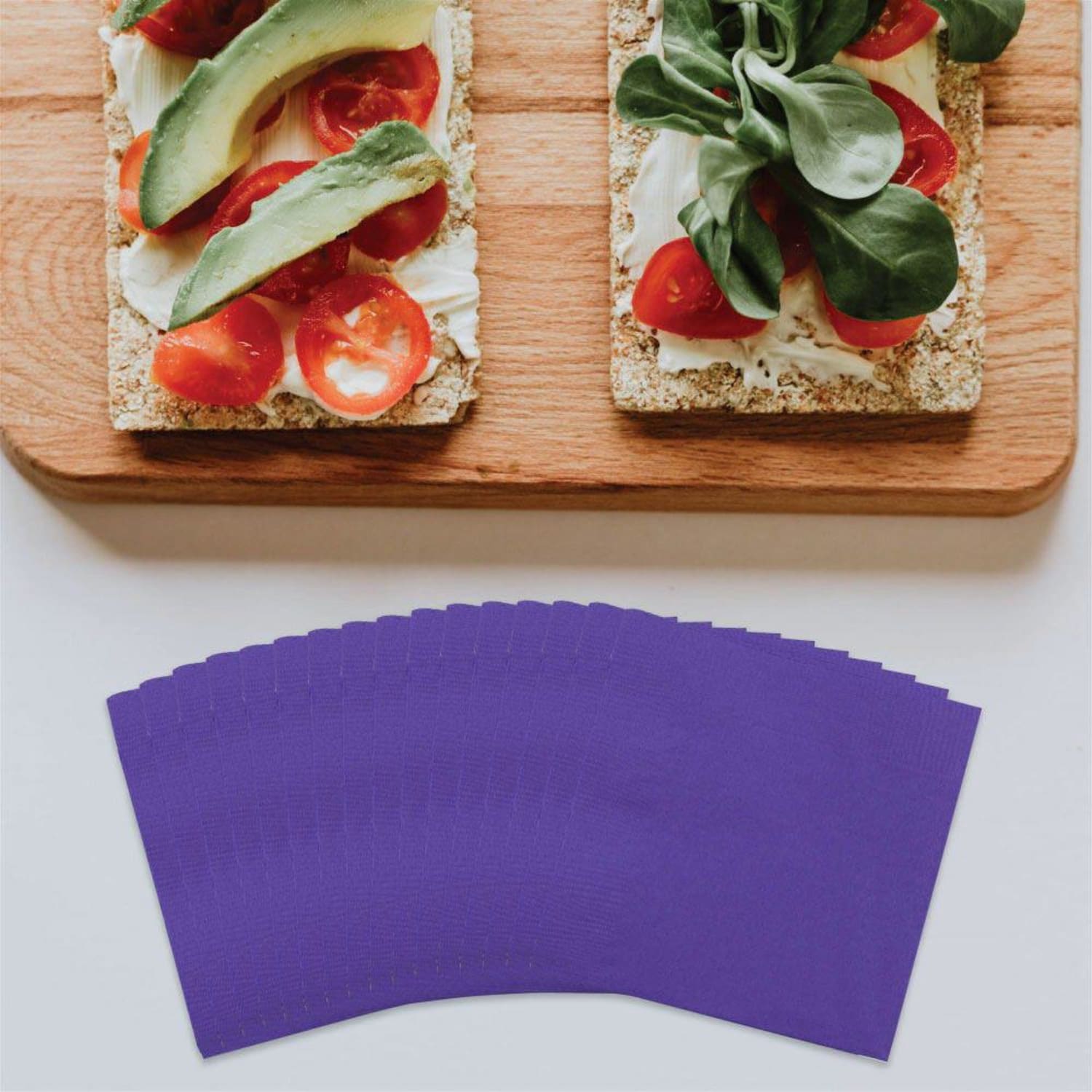 JAM PAPER Small Beverage Napkins - 5 x 5 - Purple - 40/Pack - Image 3