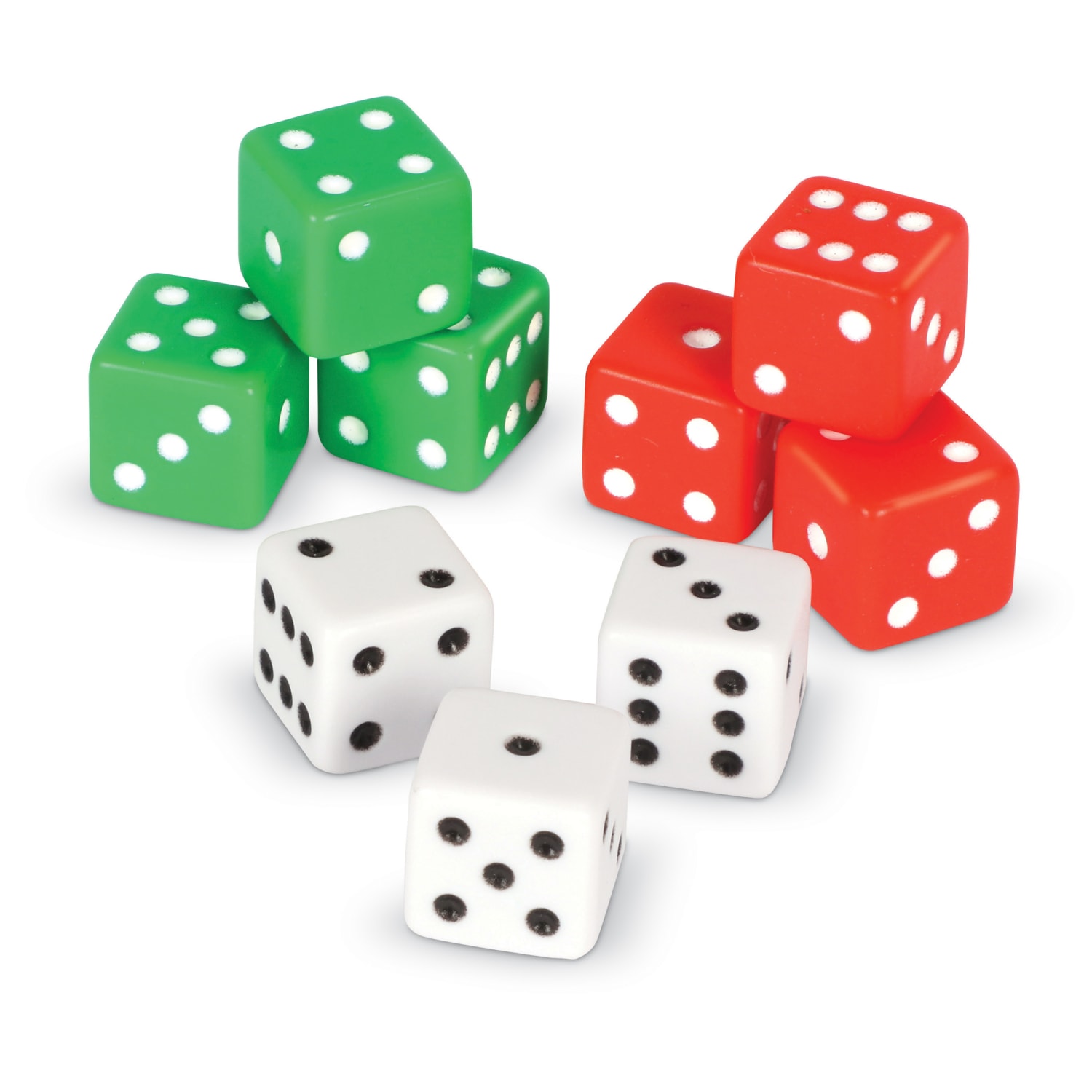 Learning Resources Dot Dice, Red/Green/White, Grade 1 to 5, 36 Dice Per Pack, Pack Of 3 Sets - Image 4