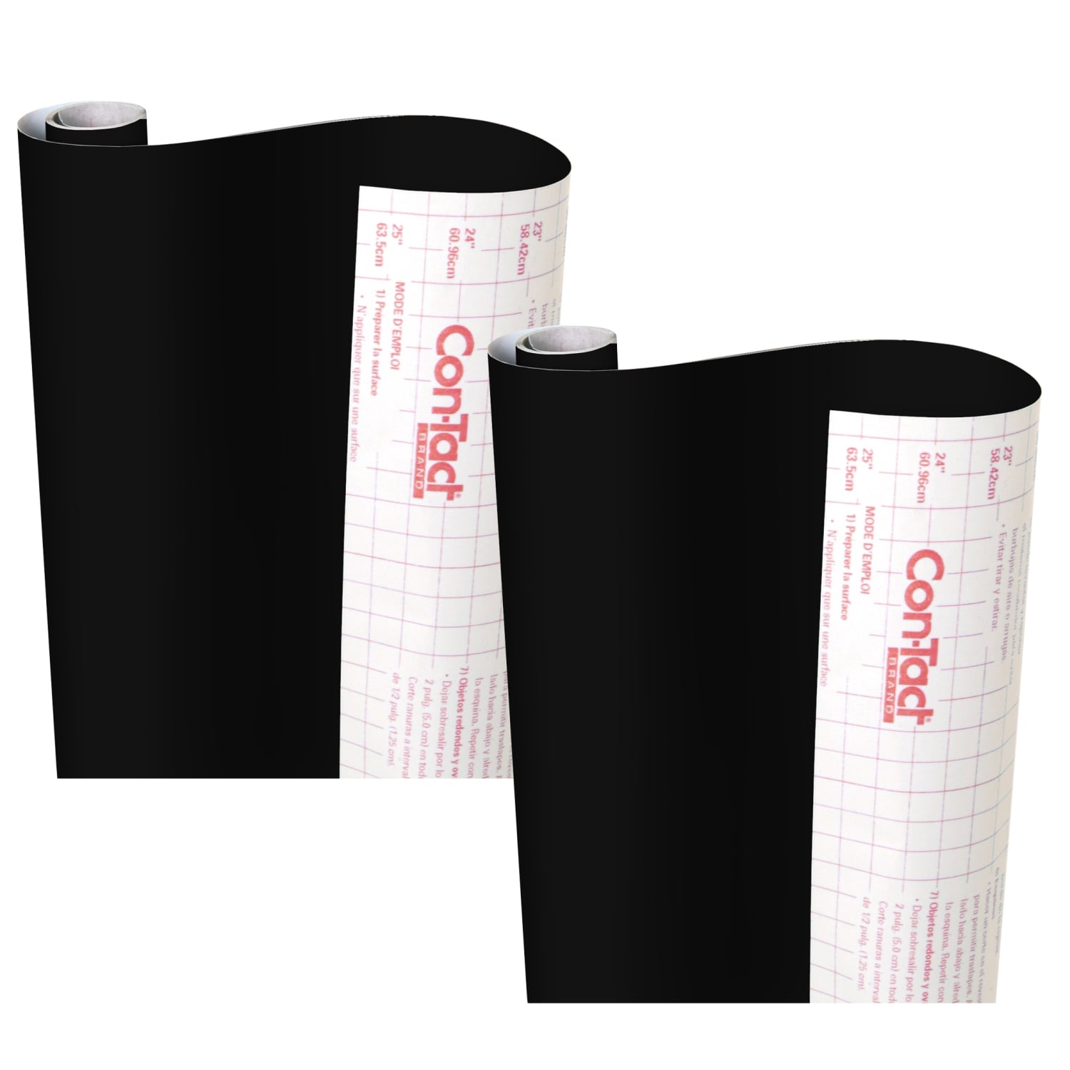 Con-Tact Brand Self-Adhesive Creative Covering, Black, 18in x 16', Pack Of 2 Coverings