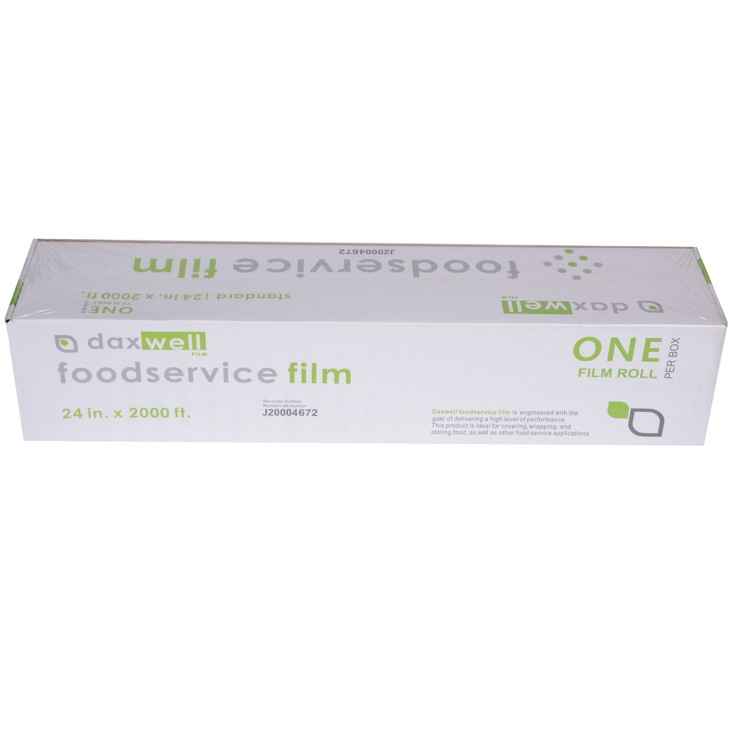 Daxwell Food Film Wrap, 24in x 2,000ft, Clear