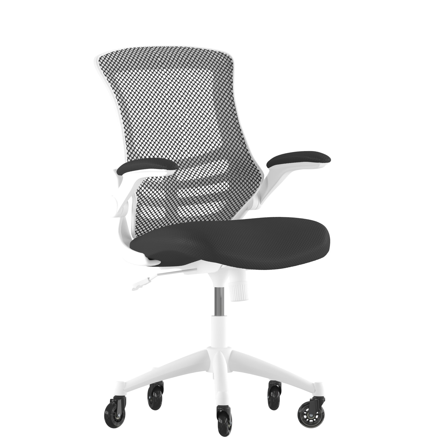 Flash Furniture Kelista Ergonomic Mesh Mid-Back Swivel Task Chair, Black/White - Image 3