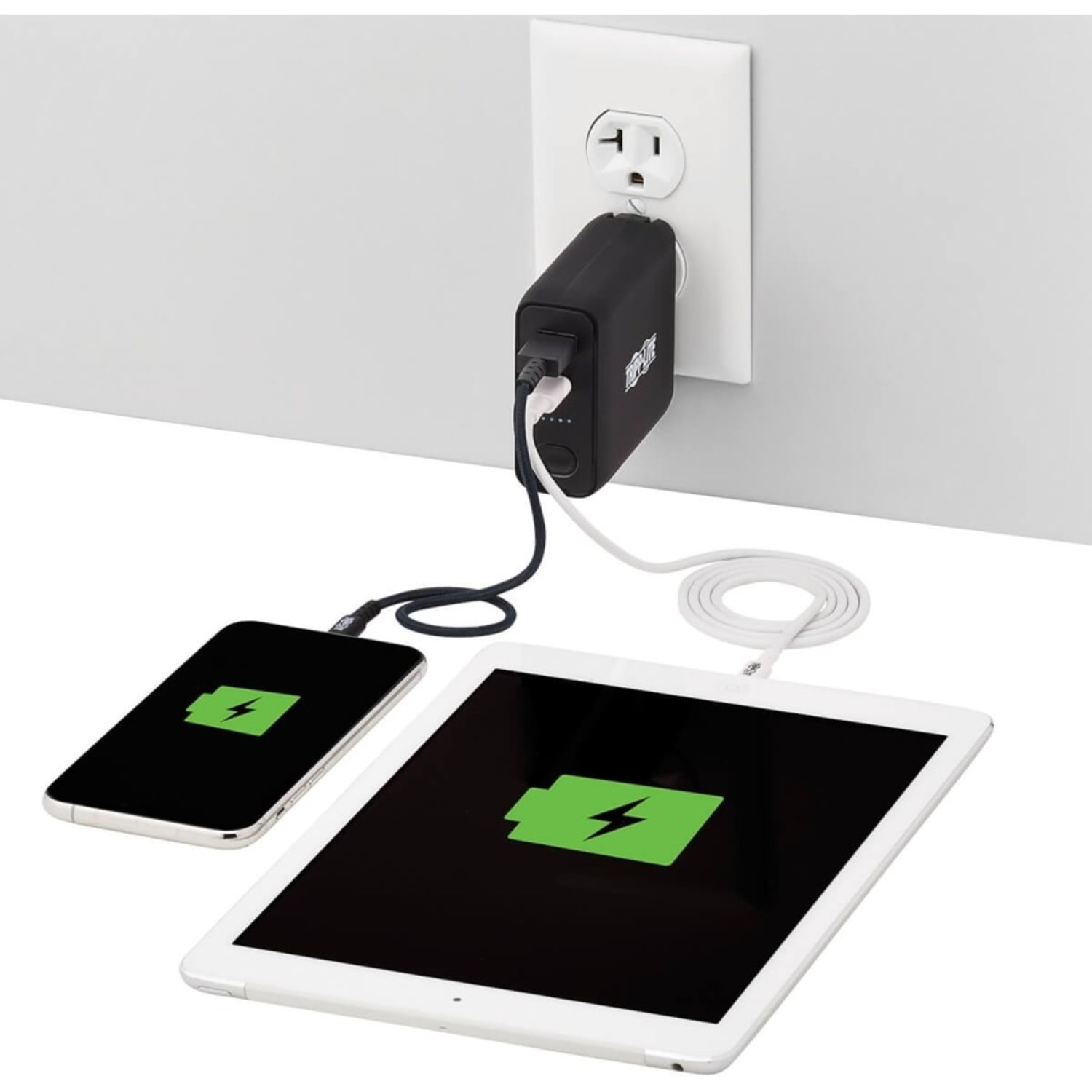 Tripp Lite Portable USB Mobile Power Bank Battery Wall Charger Combo 5K mAh - Black - Image 4