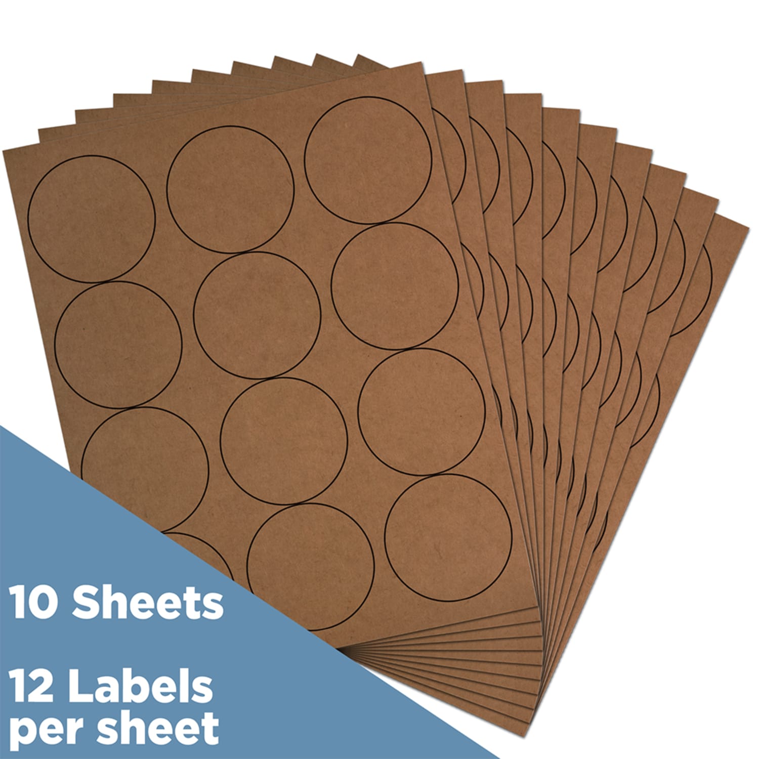 JAM Paper Circle Label Sticker Seals, 2 1/2in, Brown Kraft, Pack Of 120 - Image 3