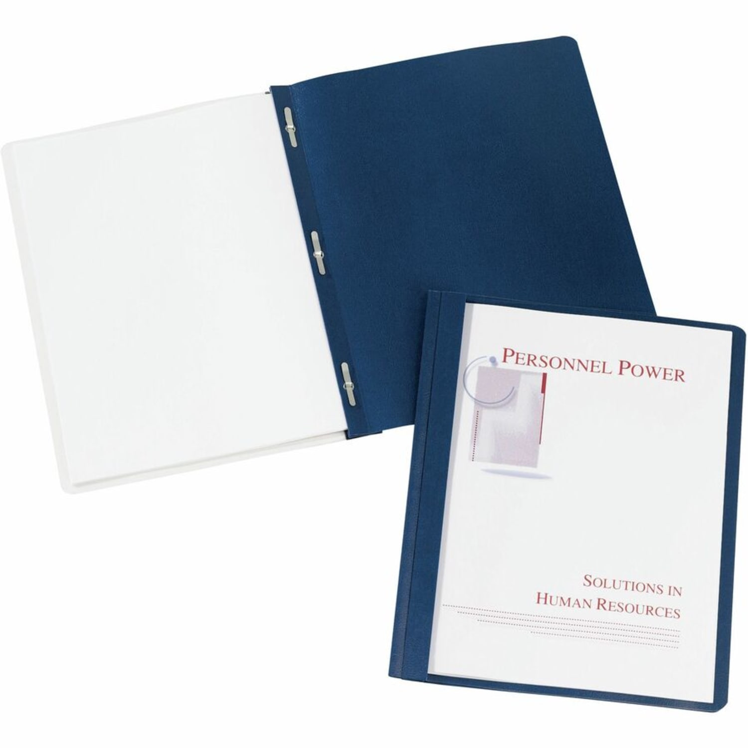 Avery Durable Clear Front Report Cover w/Prong Fasteners, 1/8in Cap, Clear/Blue, 25/Box - Image 4