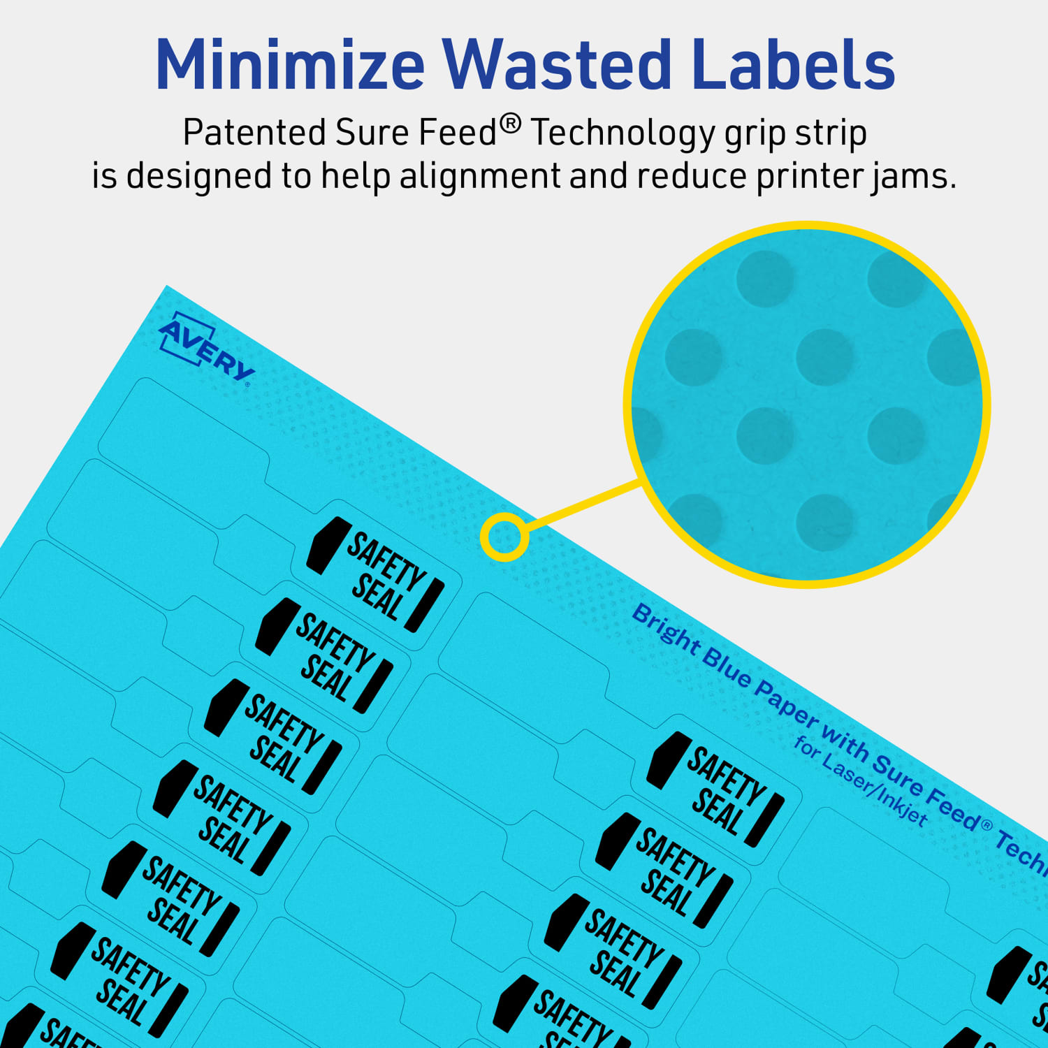 Avery Printable Labels With Sure Feed Technology, 94749-BBP80, Barbell, 1/2in x 2-1/2in, Matte Bright Blue, Pack of 3600 - Image 5