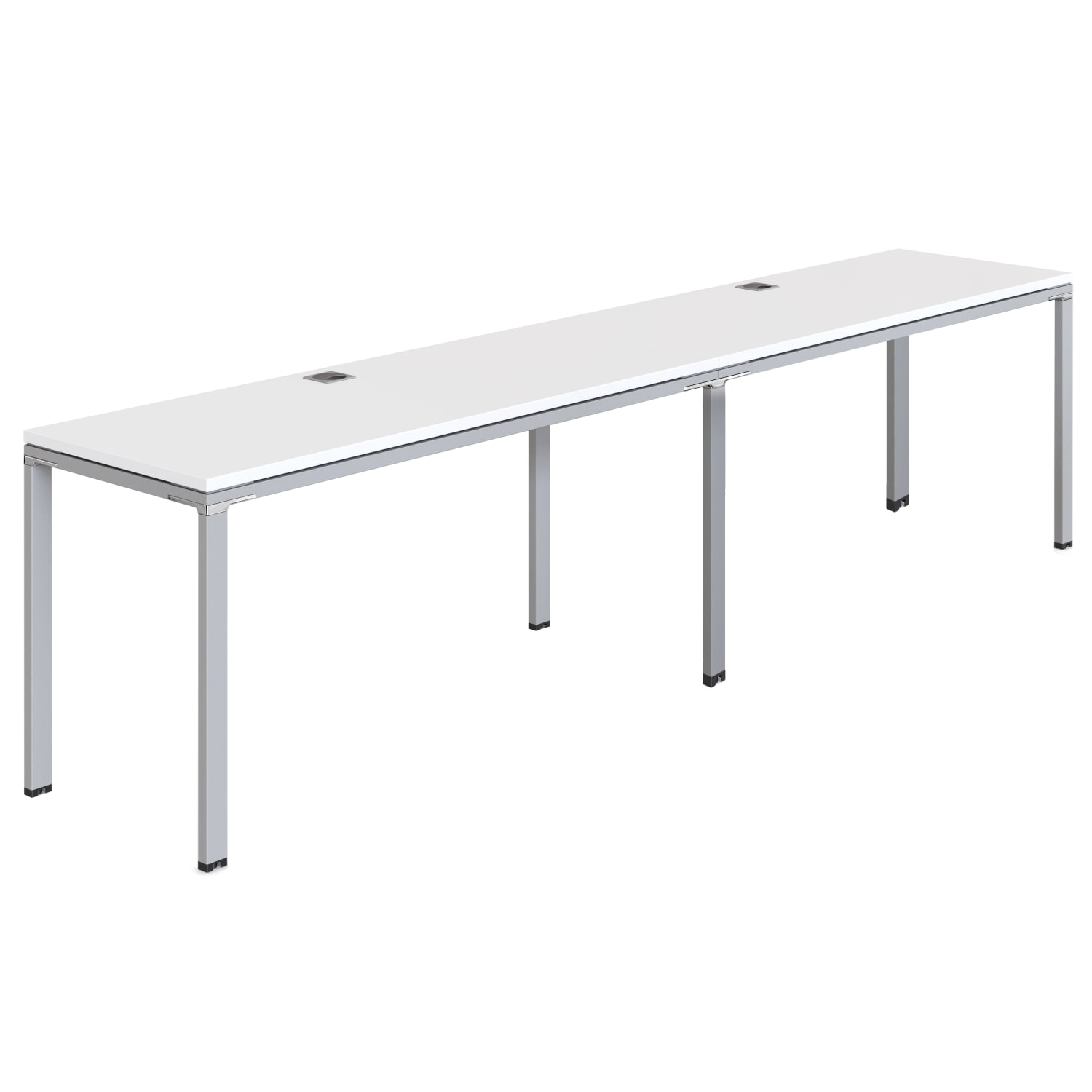 Boss Office Products Simple System Workstation Double Desks, 120in x 24in, White