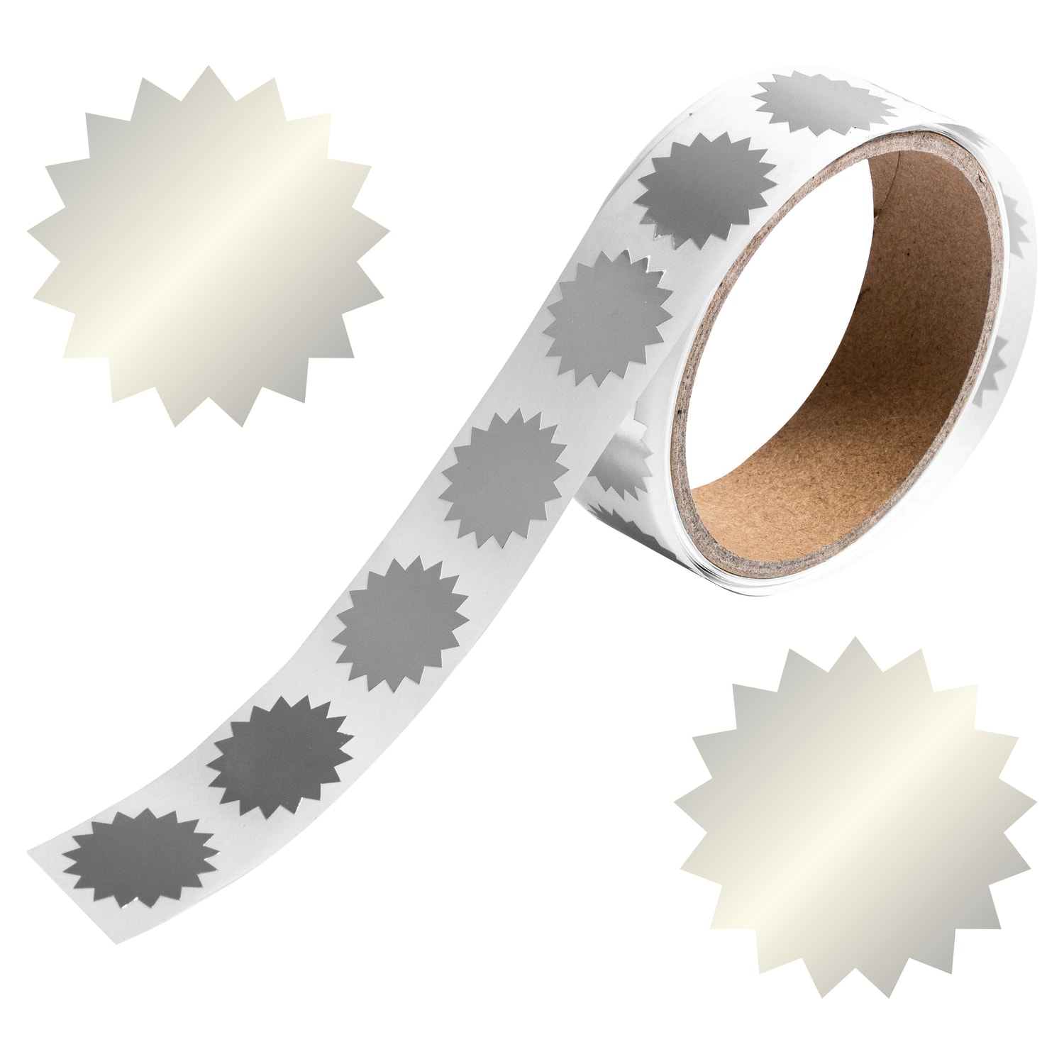 JAM Paper Circle Label Wafer Seals With Serrated Edges, 3/4in, Silver, Pack Of 100 - Image 6