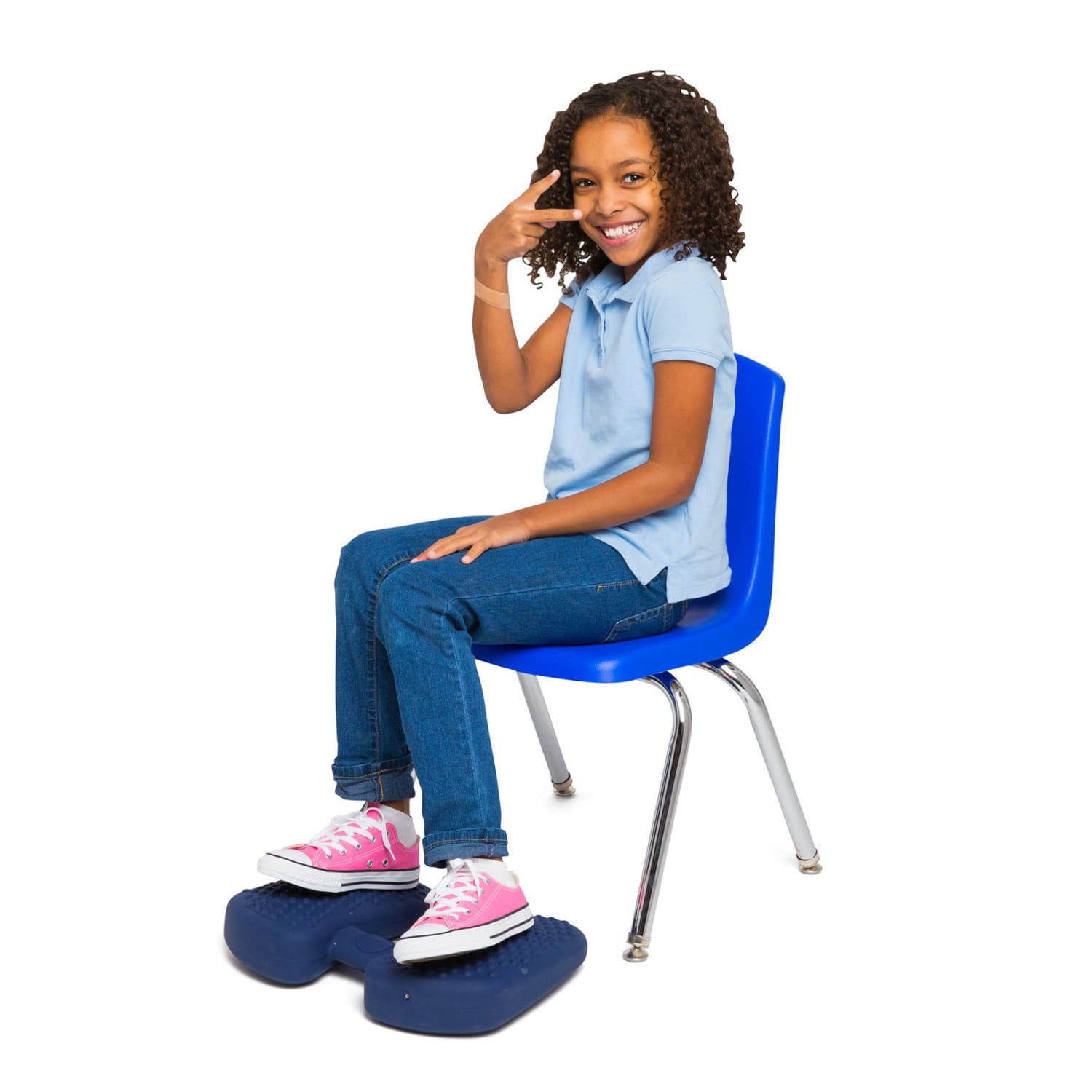 Bouncyband Wiggle Feet Sensory Cushion 1318in x 234in Blue PopularChairscom Bouncyband Wiggle Feet Sensory Cushion 13 18in x 2 34in Blue PopularChairscom