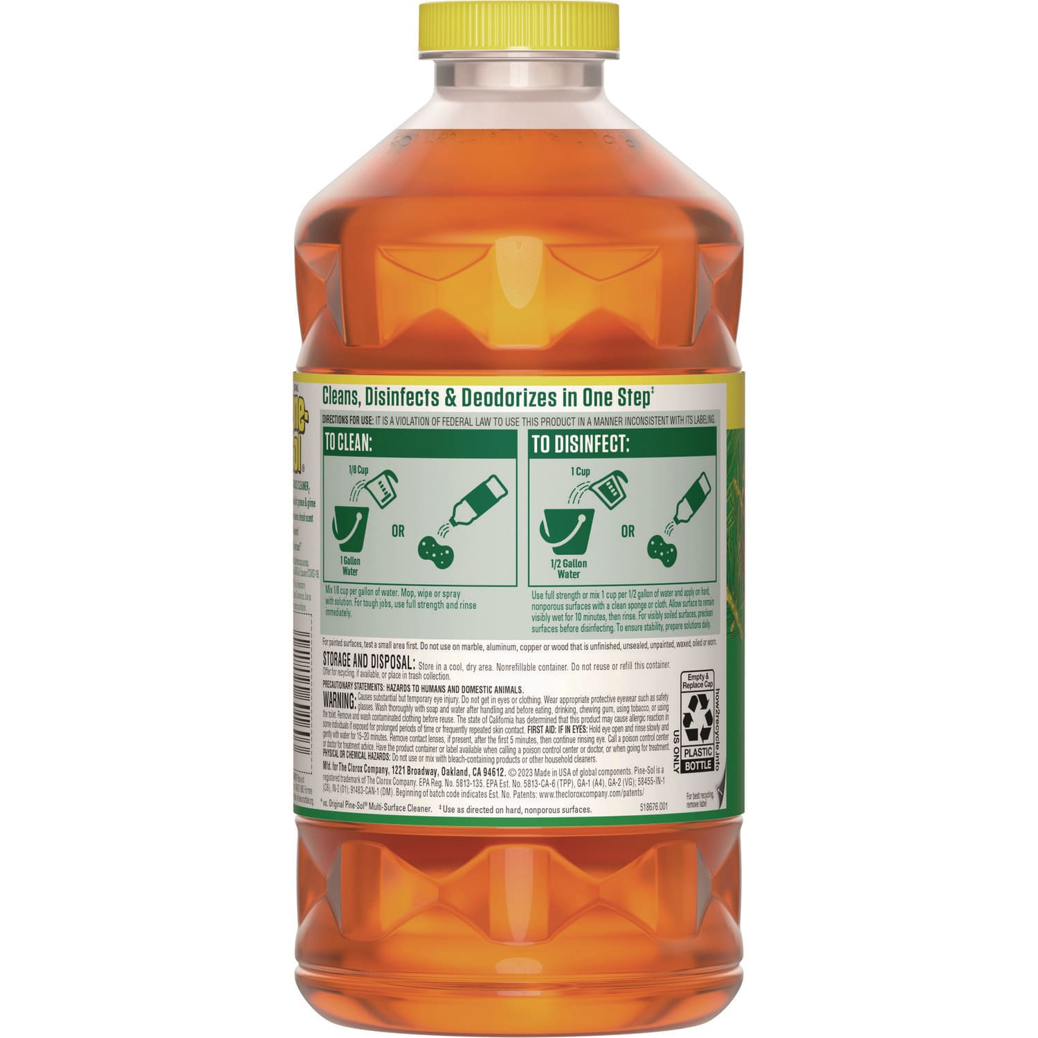 Pine-Sol Multi-Surface Cleaner Disinfectant Concentrated, Pine Scent, 80 oz Bottle, 6/Carton - Image 3