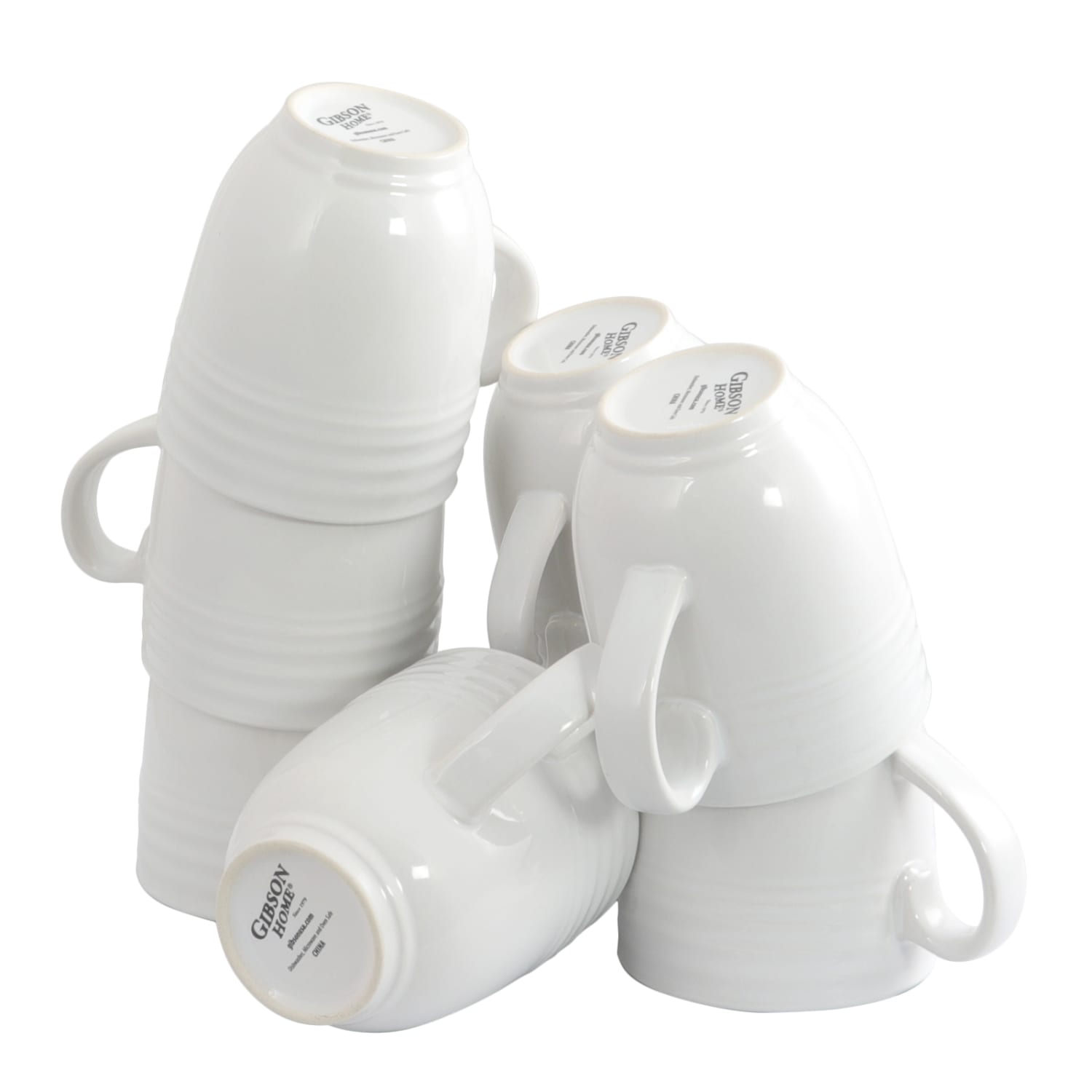 Gibson Plaza Cafe Mugs, 15 Oz, White, Set Of 8 Mugs - Image 6