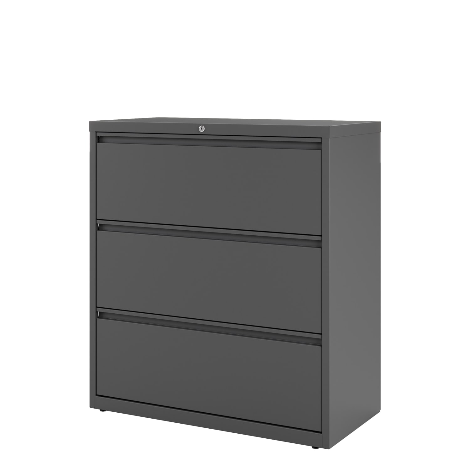 WorkPro 36inW x 18-5/8inD Lateral 3-Drawer File Cabinet, Charcoal - Image 4