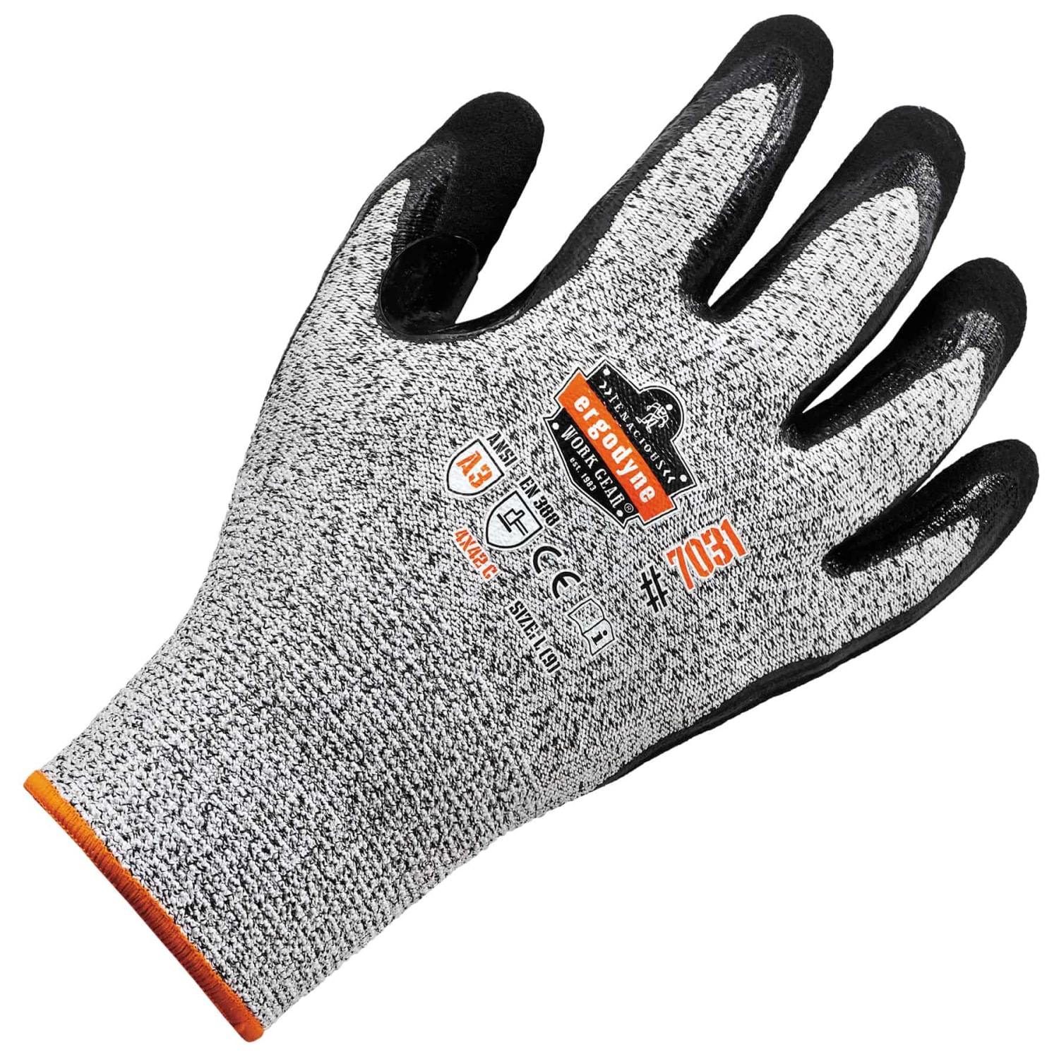 Ergodyne ProFlex 7031 Polyethylene Nitrile-Coated Gloves, Small, Gray - Image 3