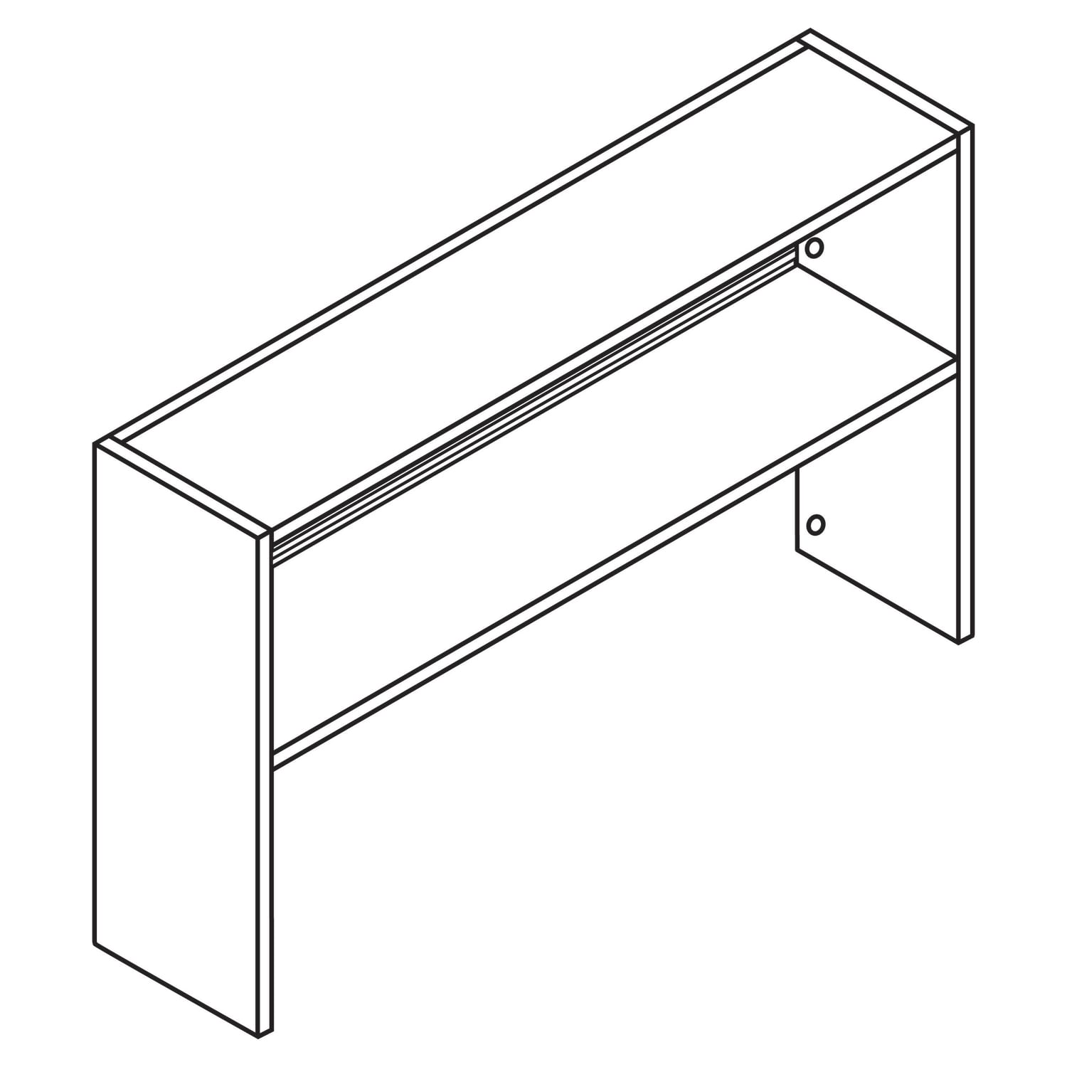 HON 38000 Series Stack-On Steel Hutch, 60inW, Charcoal - Image 3