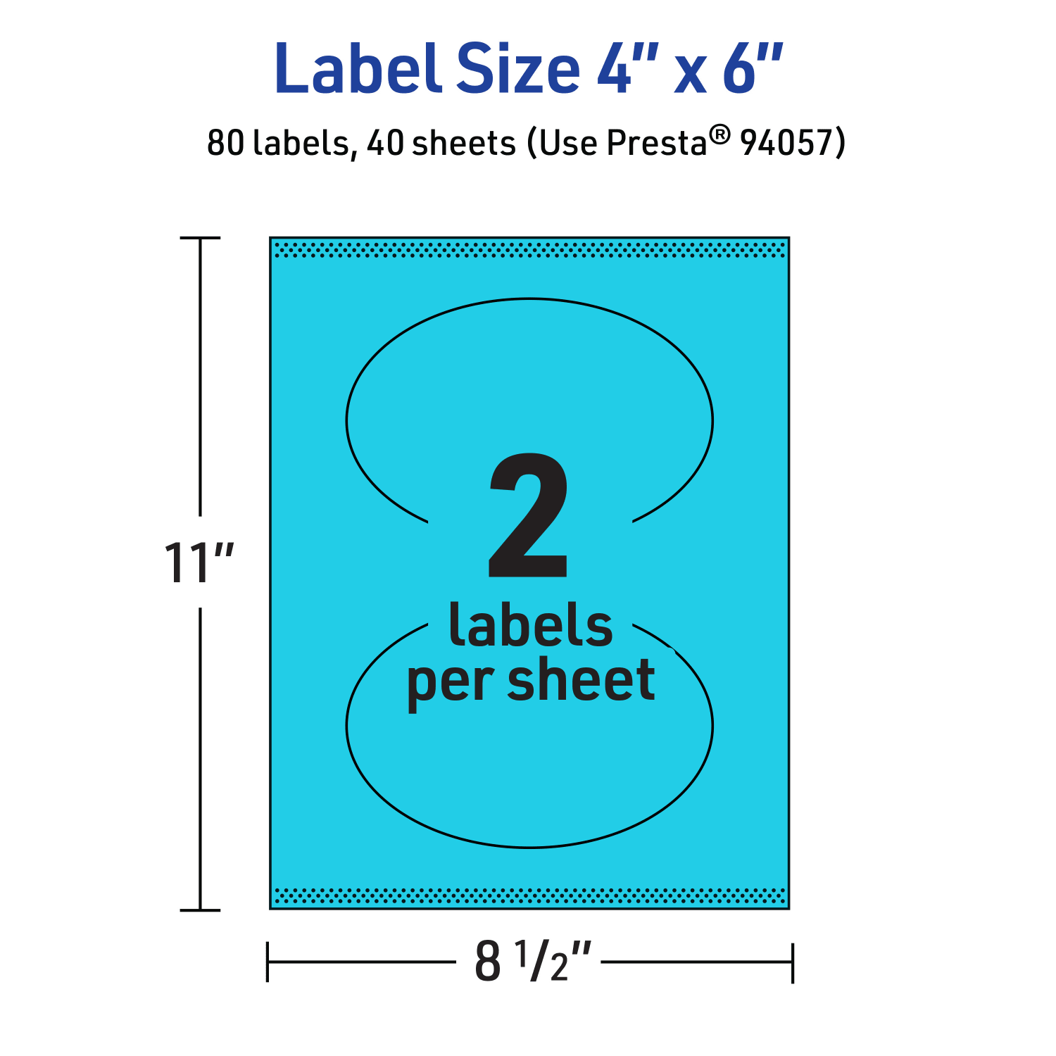 Avery Print-To-The-Edge Labels With Sure Feed Technology, 94057-BBP40, Oval, 4in x 6in, Matte Bright Blue, Pack of 80 - Image 6