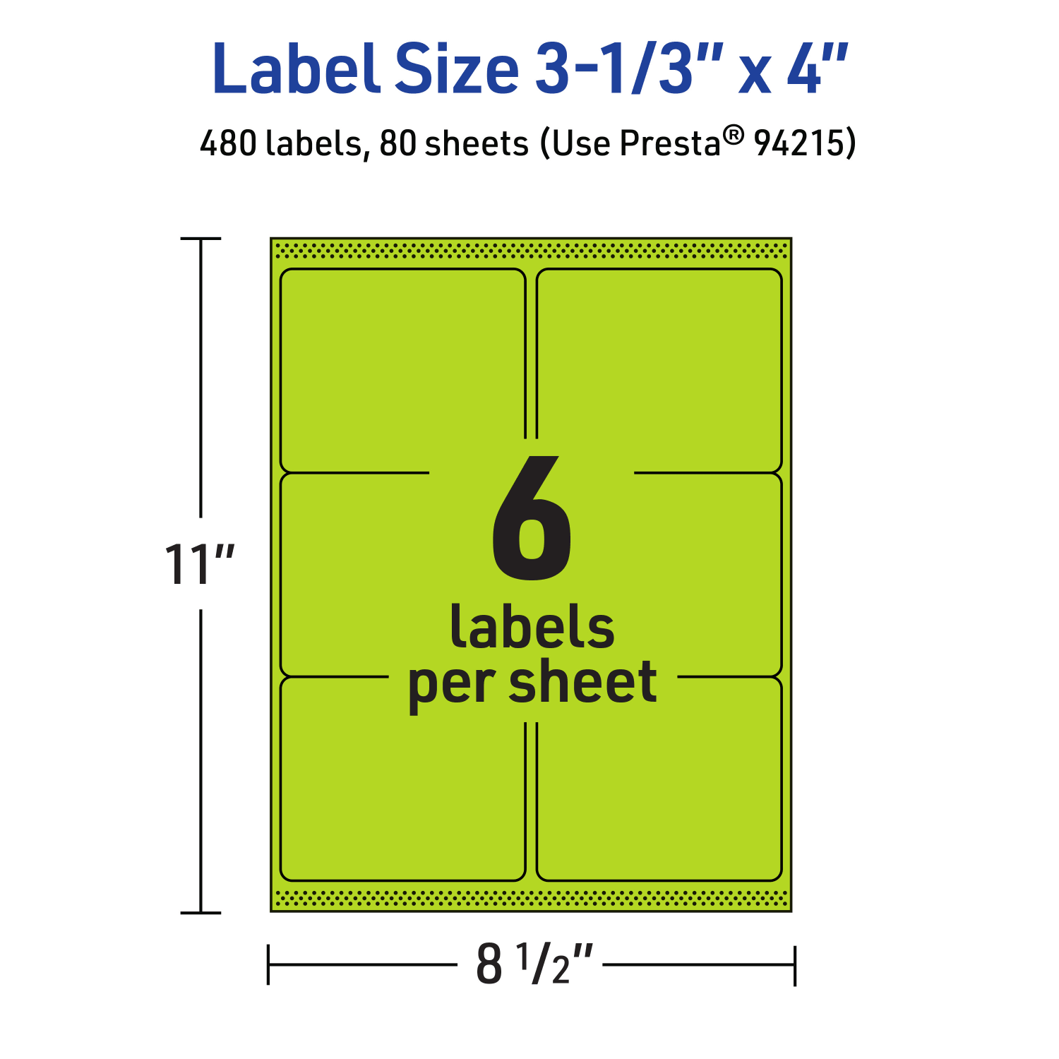Avery Printable Labels With Sure Feed Technology, 94215-BGP80, Rectangle, 3-1/3in x 4in, Matte Bright Green, Pack of 480 - Image 6