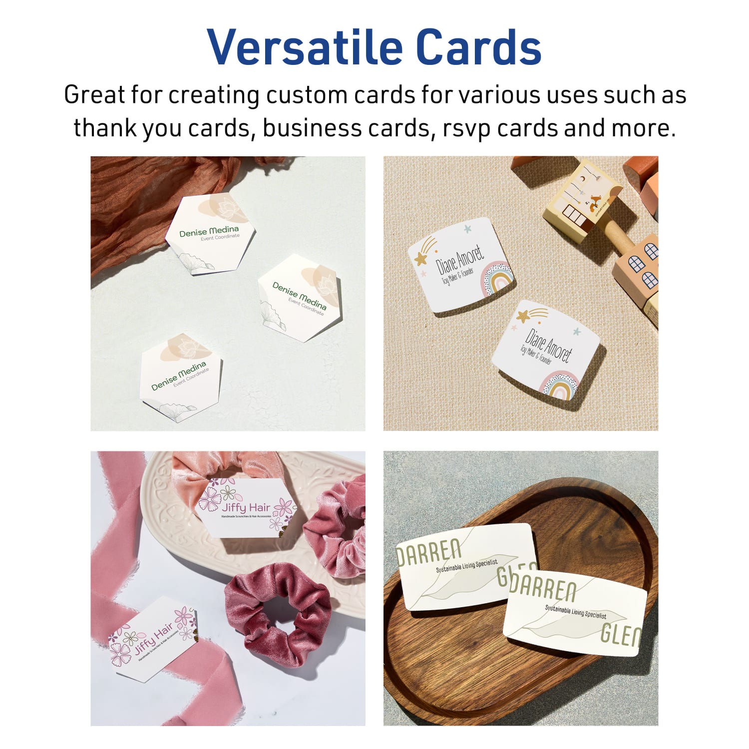 Avery Print-To-The-Edge Business Cards With Sure Feed Technology, 2inx3-1/2in Arched Rectangle, Matte White, Pack Of 200 - Image 5