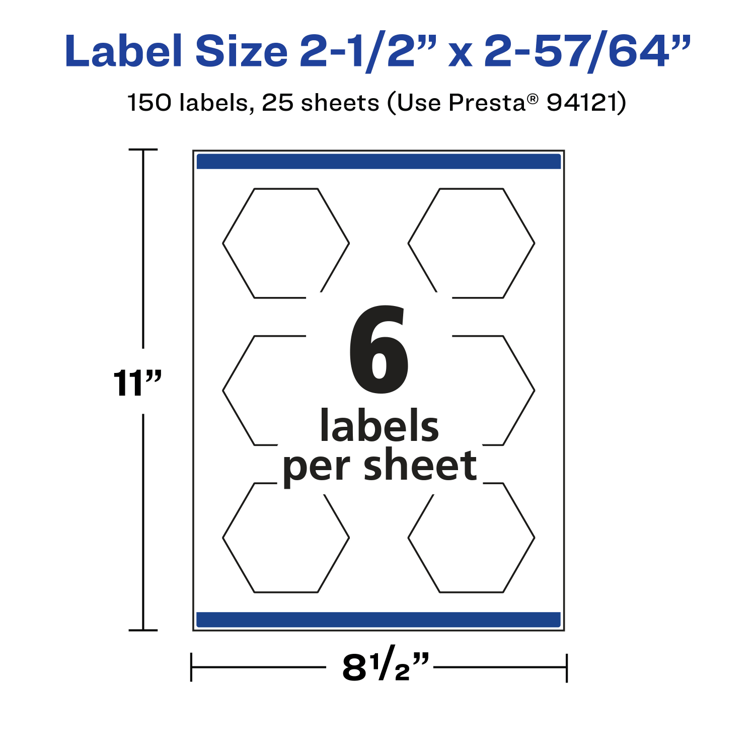 Avery Glossy Permanent Labels With Sure Feed, 94121-CGF25, Hexagon, 2-1/2in x 2-57/64in, Clear, Pack Of 150 - Image 6