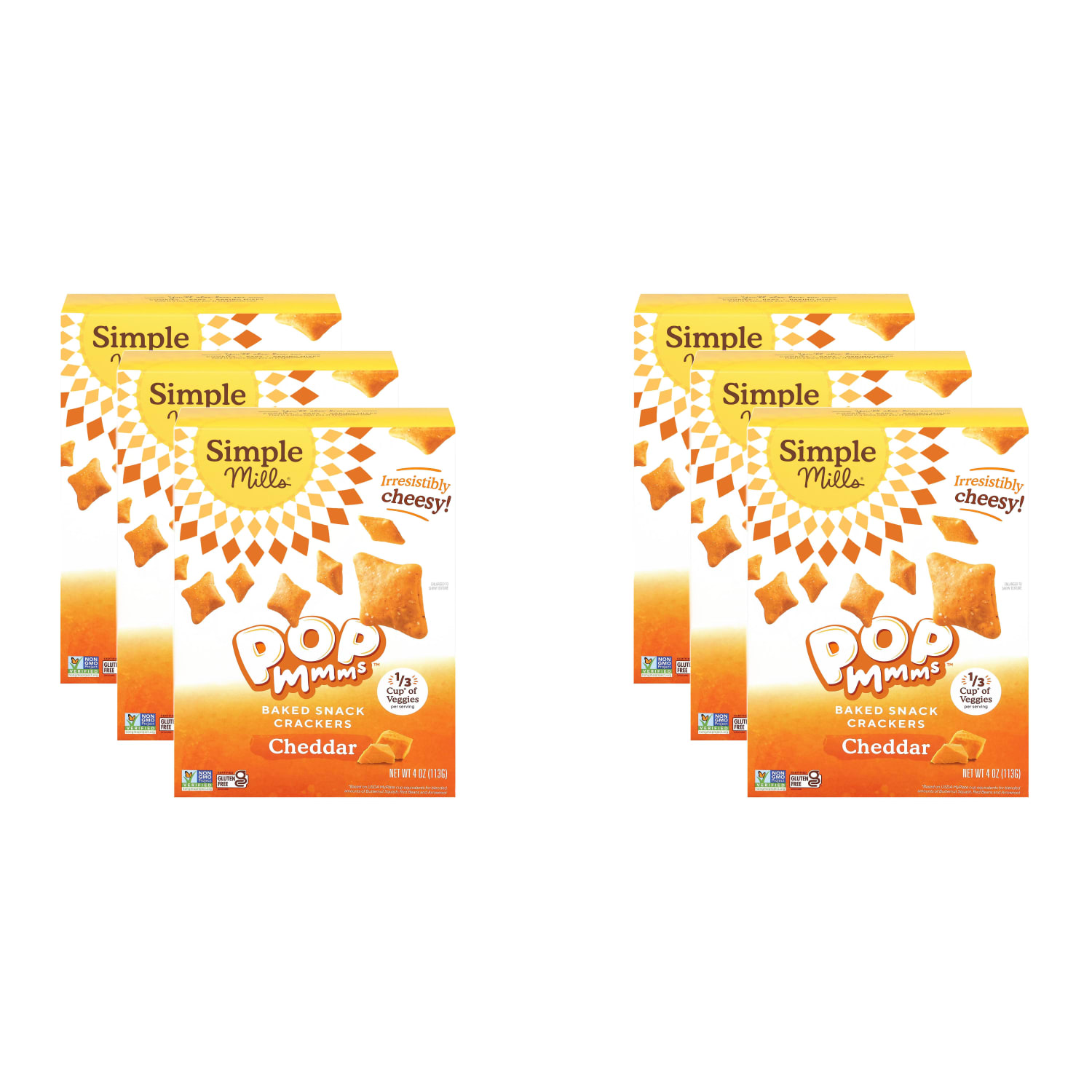Simple Mills Mmms Veggie Flour Baked Snack Crackers, Cheddar Pop, 4 Oz, Total Qty 6 - Image 5