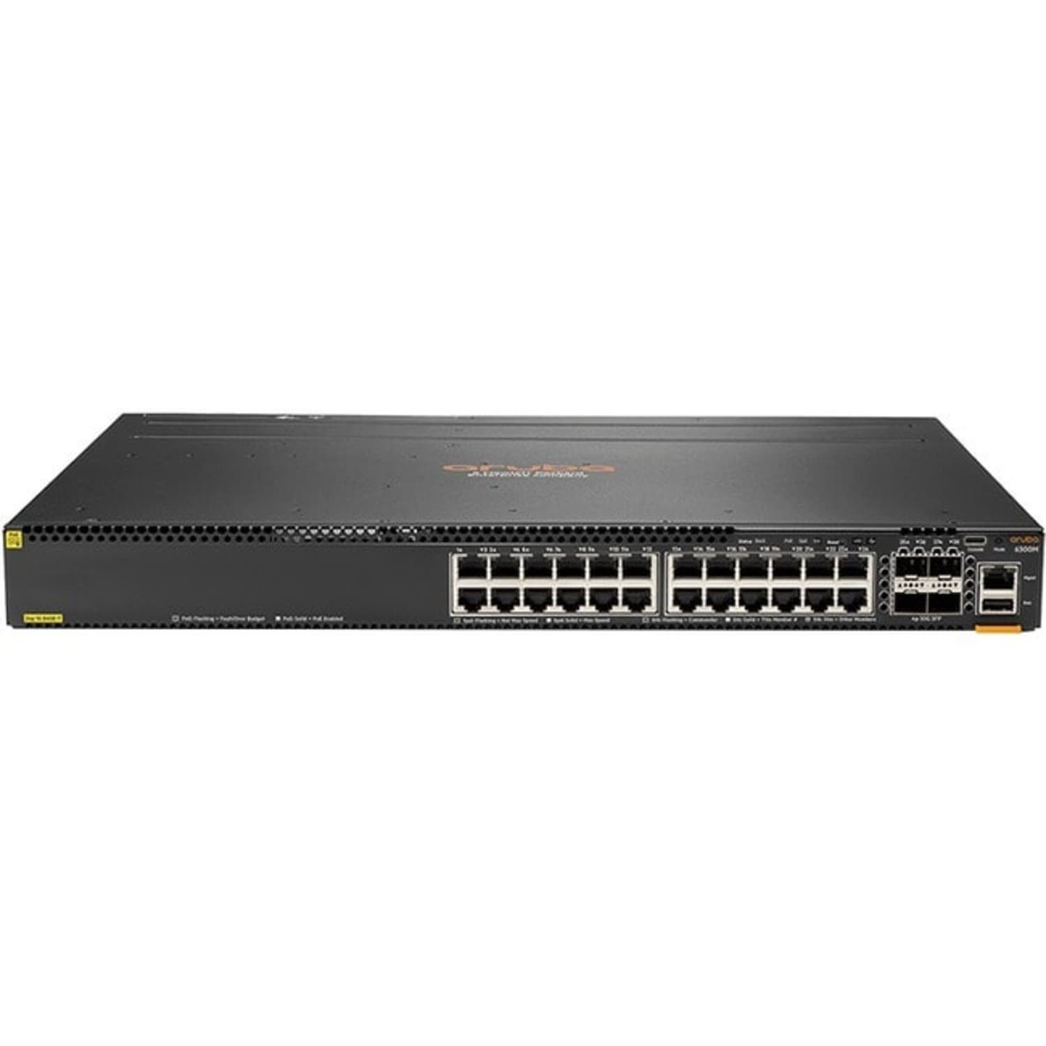 HPE 6300M 24-port 1GbE Class 4 PoE and 4-port SFP56 Switch - 24 Ports - Manageable - 3 Layer Supported - JL662A