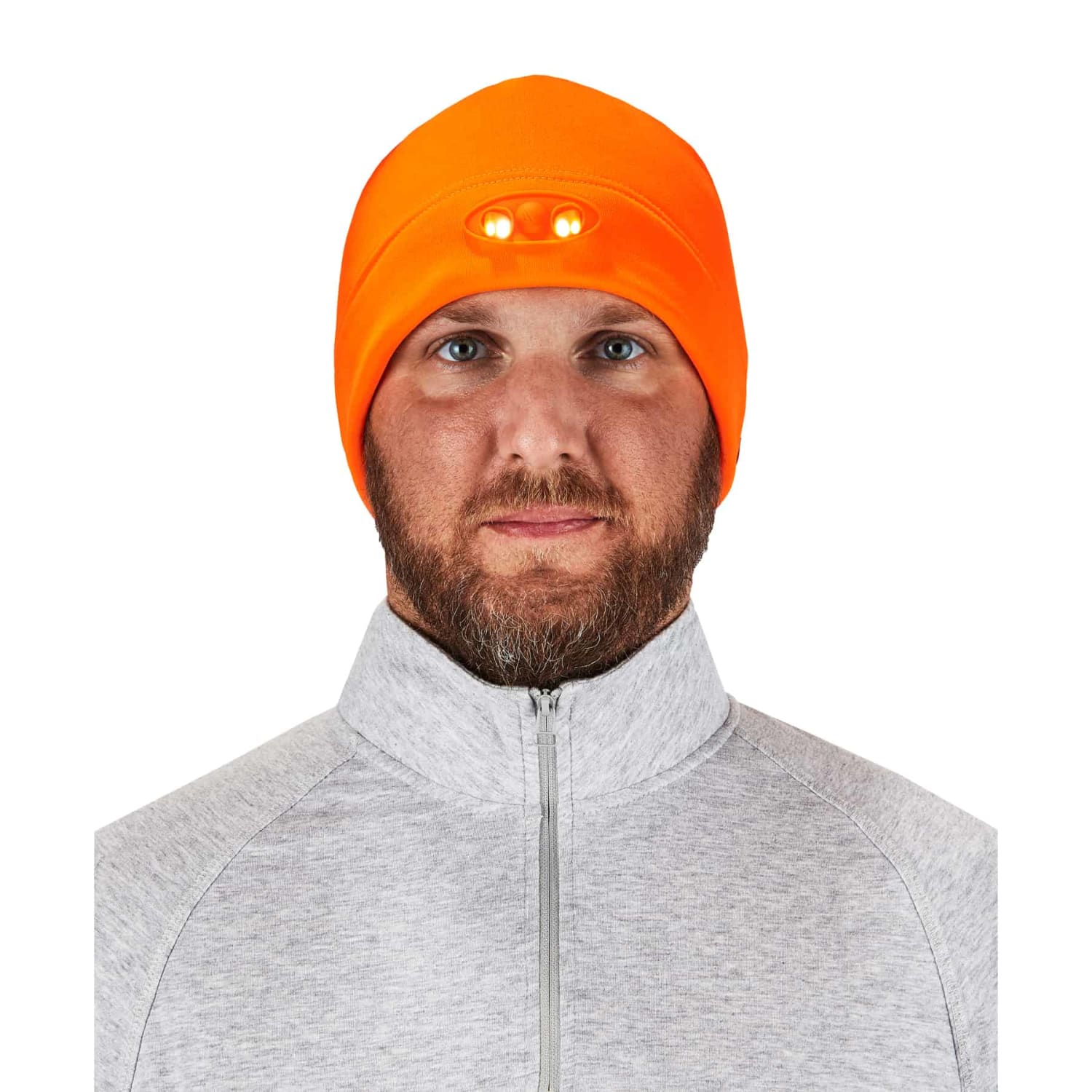 Ergodyne N-Ferno 6804 LED Light Fleece Skull Cap Beanie Hat, Orange - Image 3