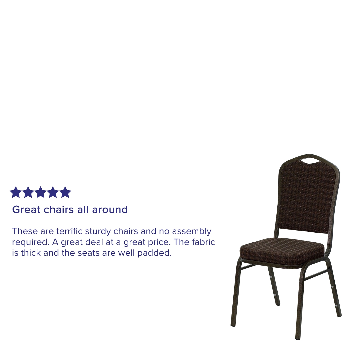 Flash Furniture HERCULES Series Crown Back Stacking Banquet Chair, Brown Patterned/Goldvein - Image 5