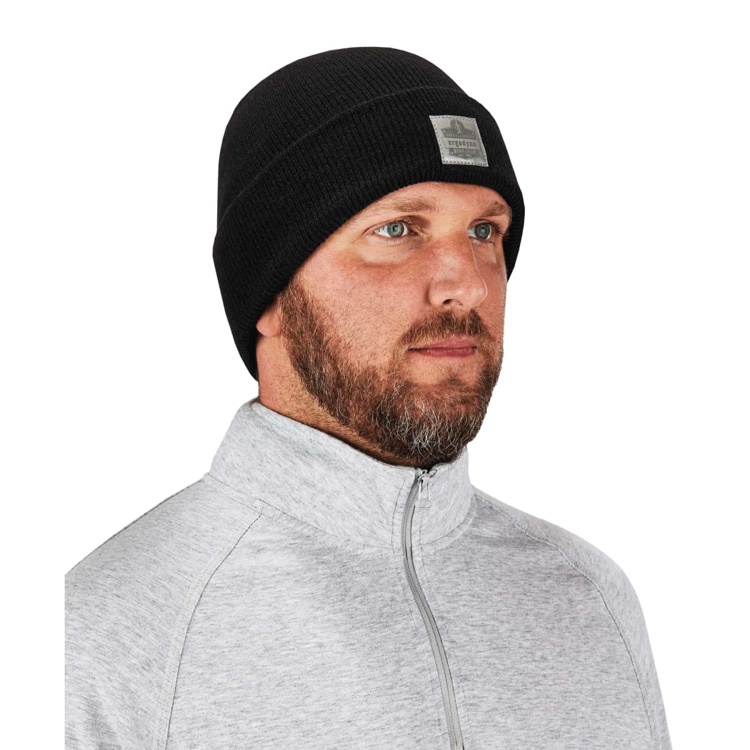 Ergodyne N-Ferno 6806 Acrylic Cuffed Rib Knit Beanie Hat, Black - Image 3