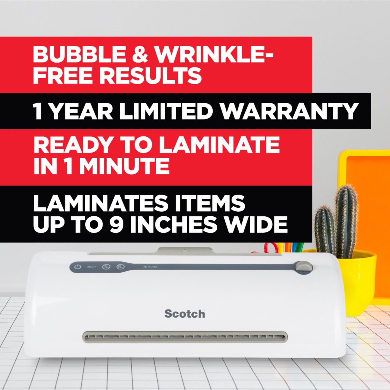 Scotch Rapid Thernal Laminator, 1 Thermal Laminator, 50 Laminating Pouches, 8.9 IN x 11.4 IN - Image 3