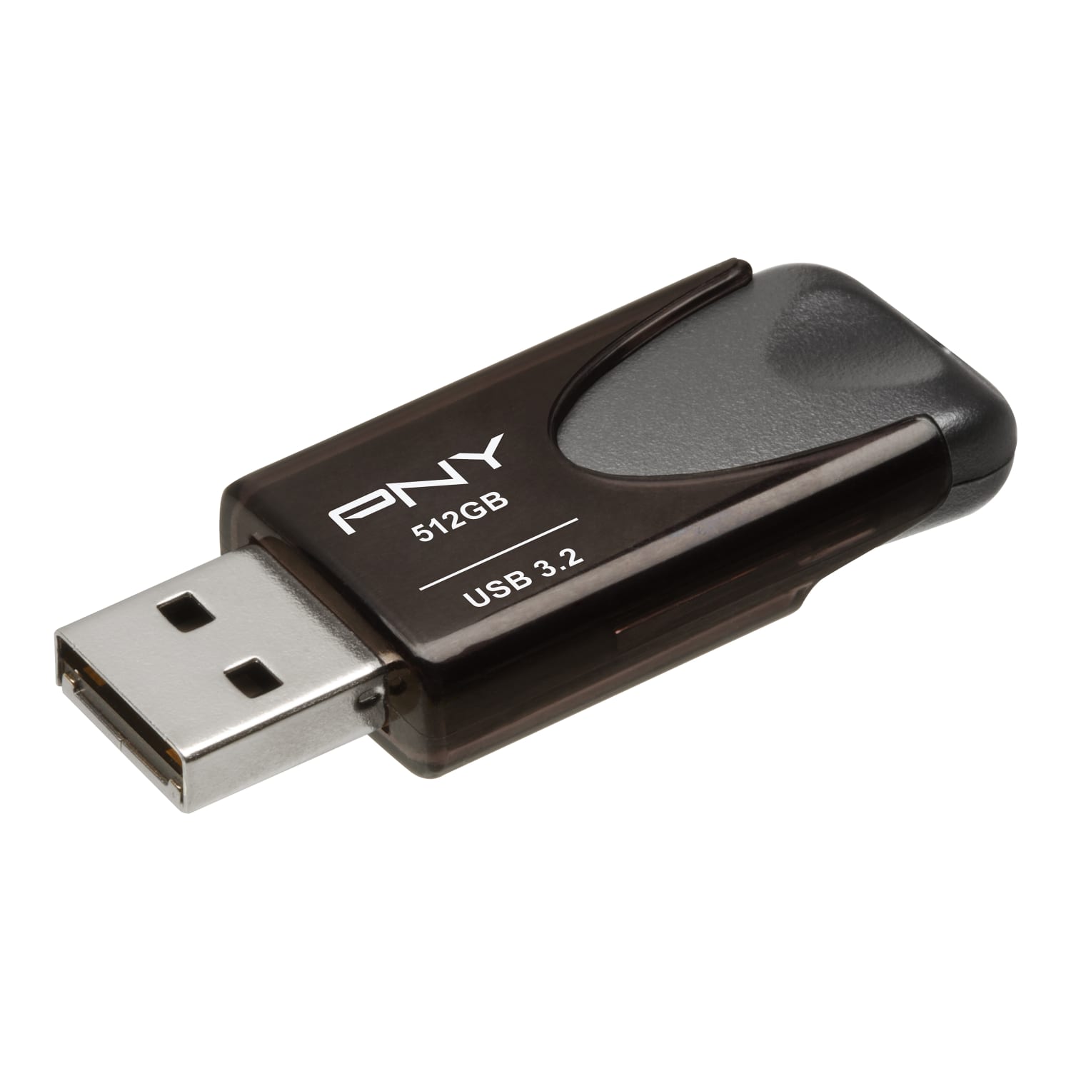 PNY Elite Turbo Attache 4 USB 3.2 Flash Drive, 512GB, Dark Gray - Image 3