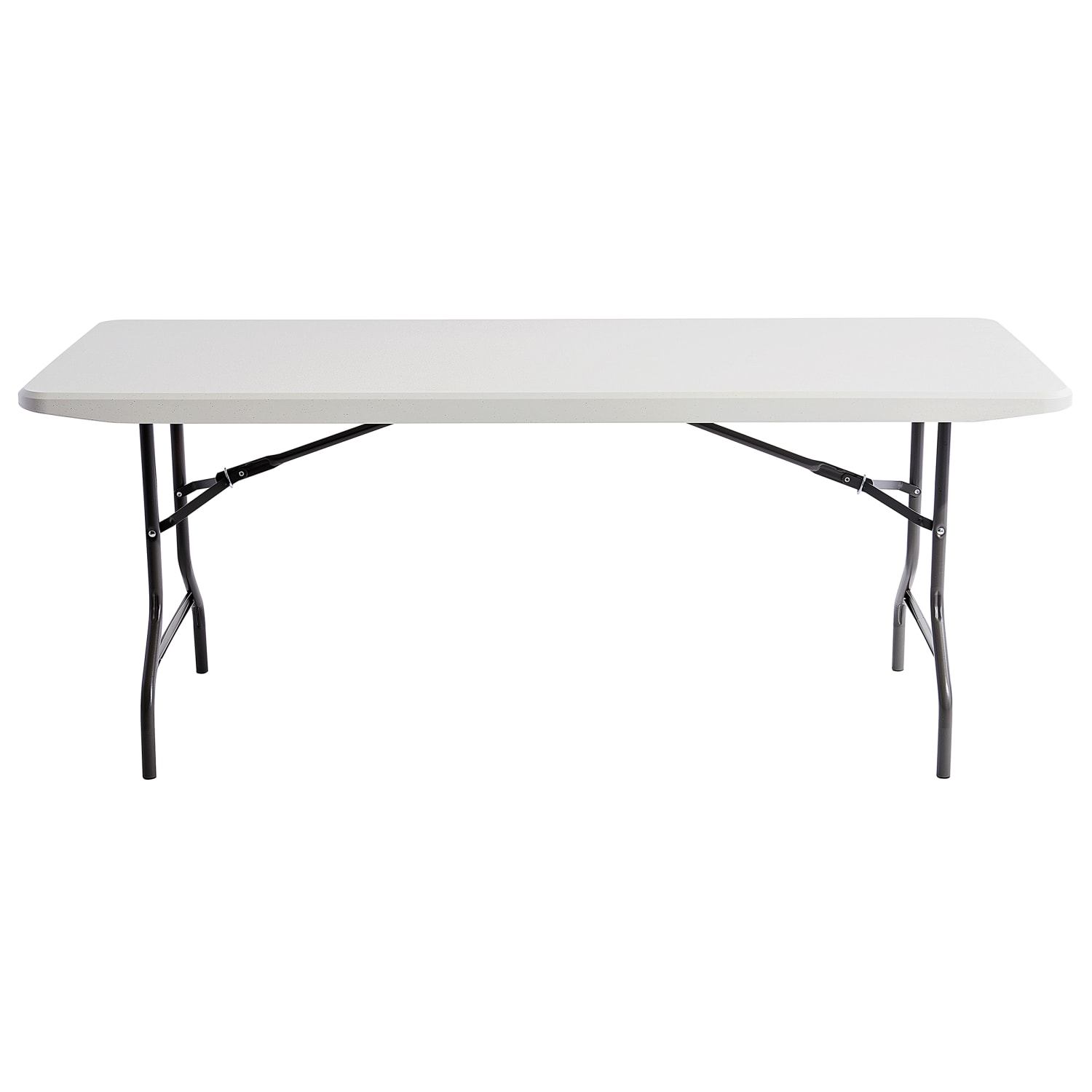 Realspace Molded Plastic Top Folding Table, 29inH x 72inW x 30inD, Gray Granite - Image 4