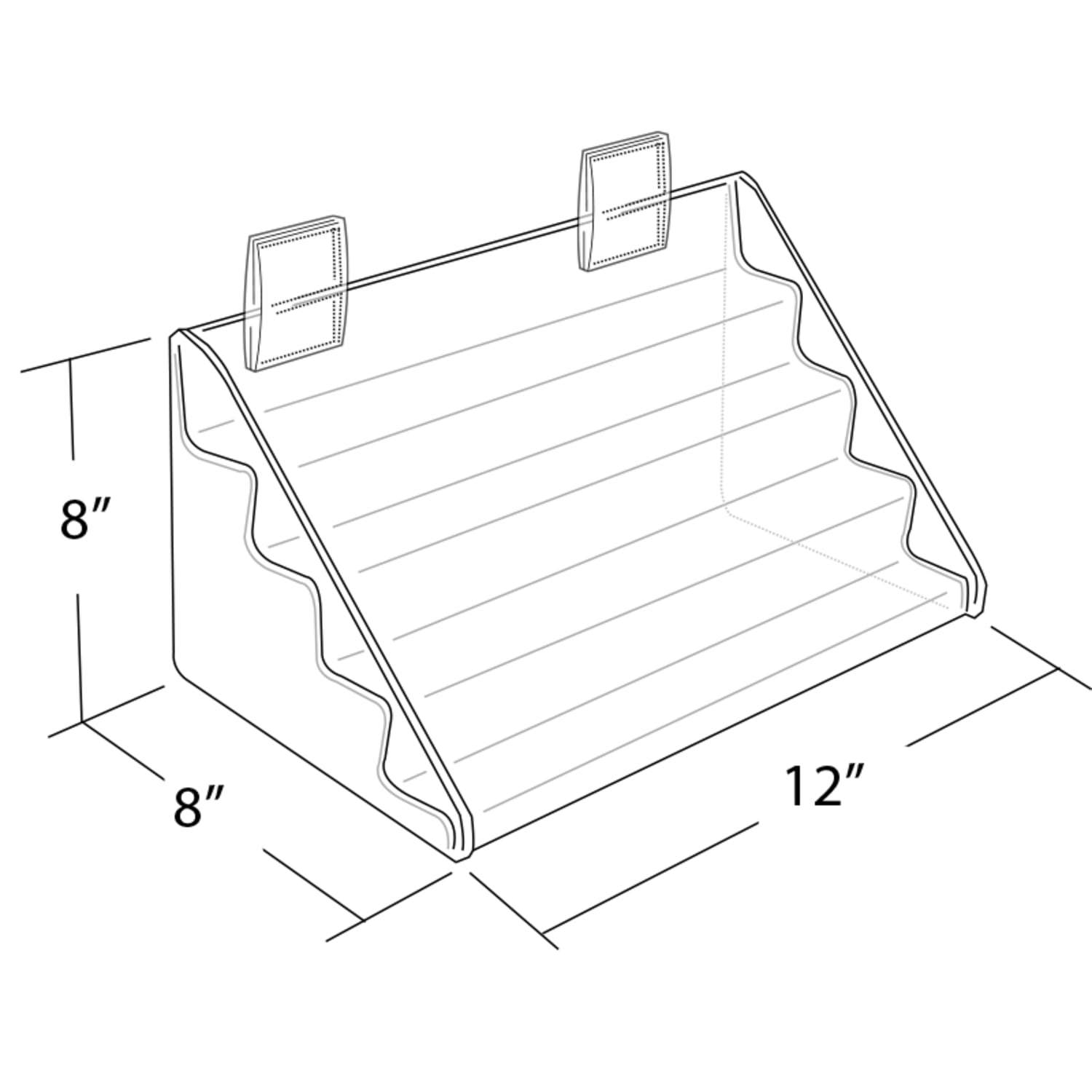 Azar Displays 4-Tier Counter Step Display, 8inH x 12inW x 8inD, Clear - Image 3