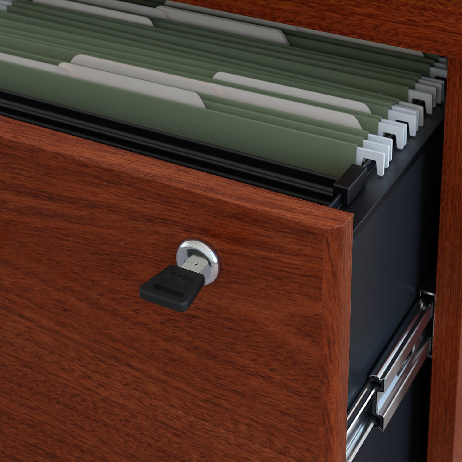 Bush Business Furniture Components 35-2/3inW x 23-3/10inD Lateral 2-Drawer File Cabinet, Mahogany/Mahogany, Standard Delivery - Image 4