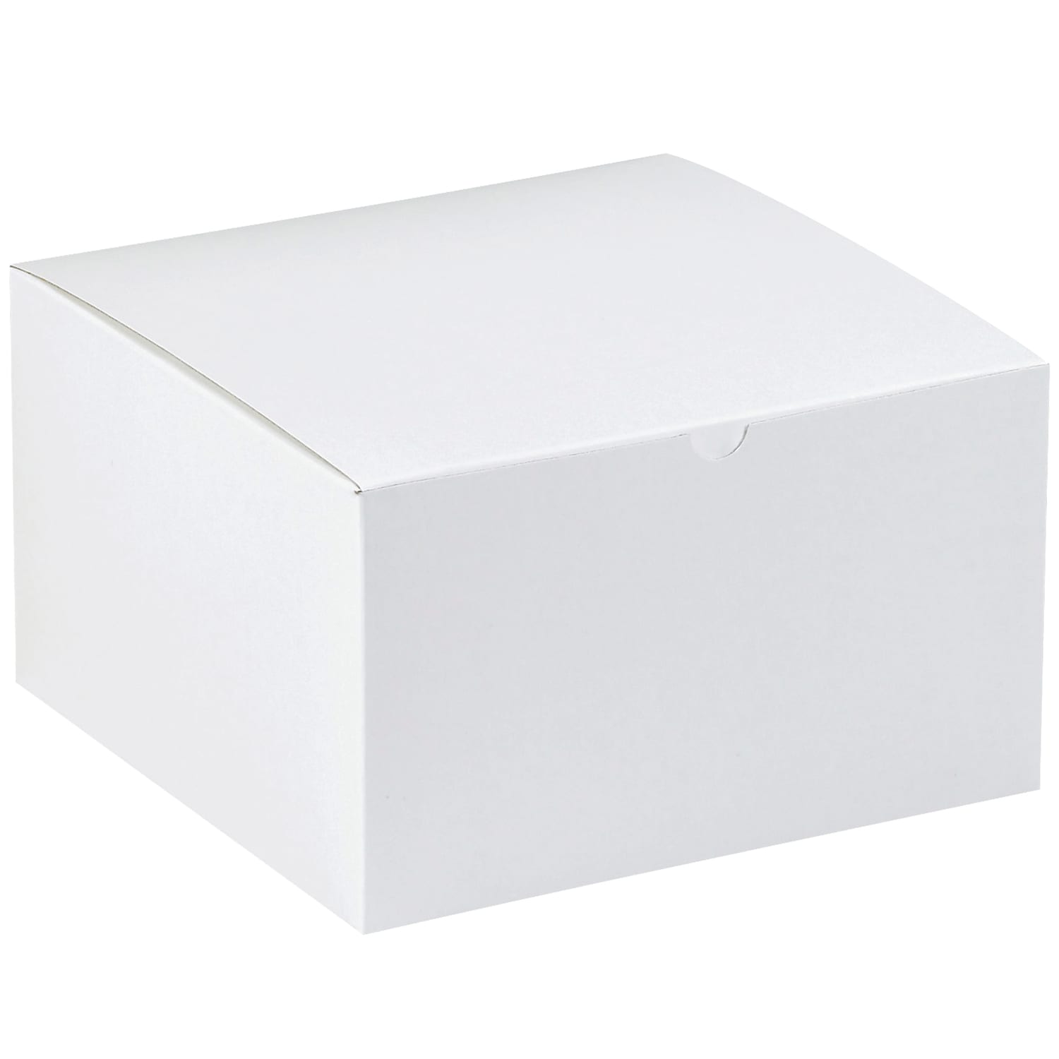 Partners Brand Gift Boxes, 10inL x 10inW x 6inH, 100% Recycled, White, Case Of 50