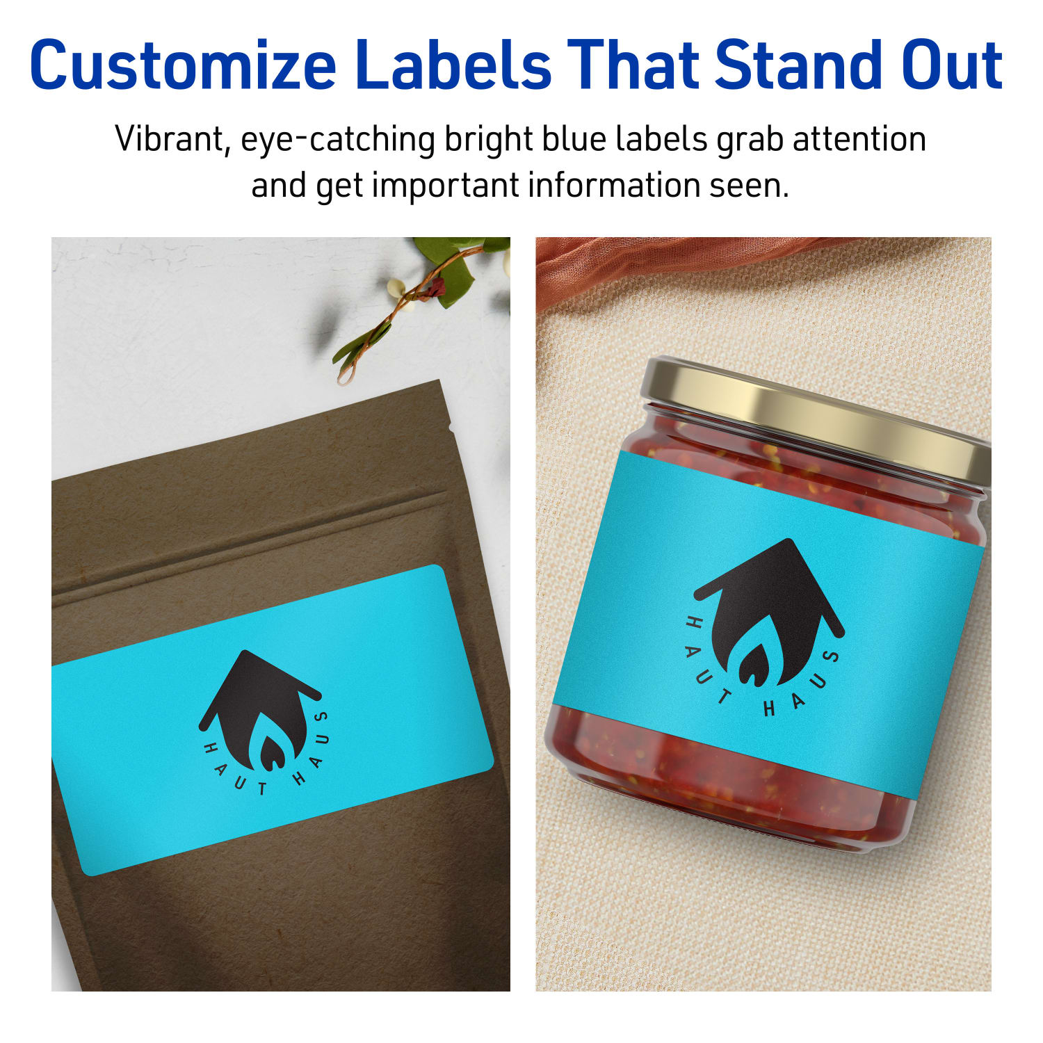 Avery Print-To-The-Edge Labels With Sure Feed Technology, 94253-BBP40, Rectangle, 4in x 5in, Matte Bright Blue, Pack of 80 - Image 4